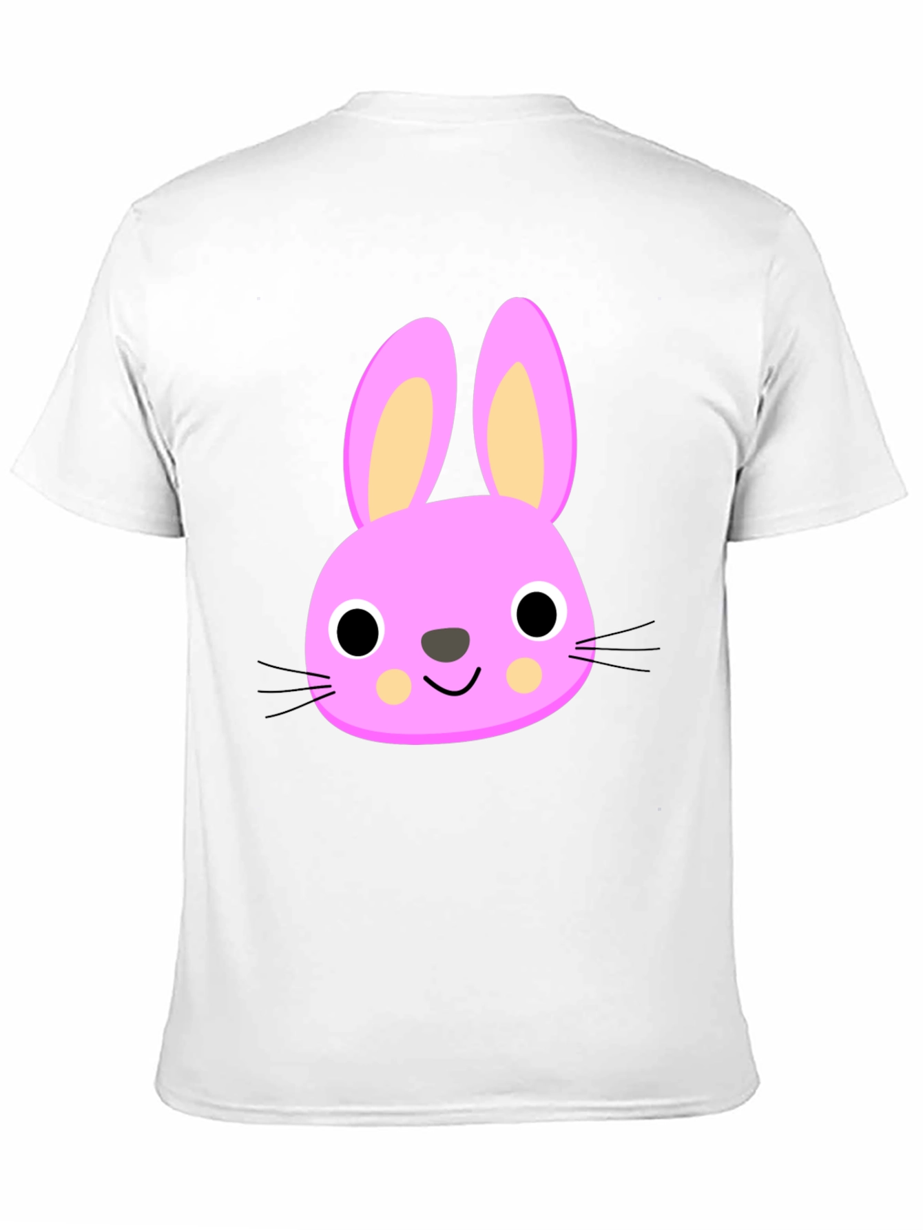 Cute Bunny Graphic Tee - Black Cotton Shirt