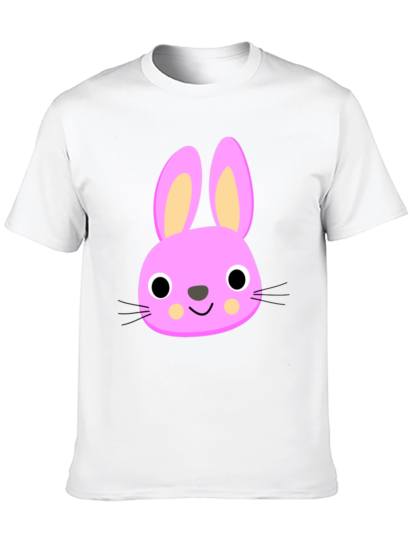 Cute Bunny Graphic Tee - Black Cotton Shirt