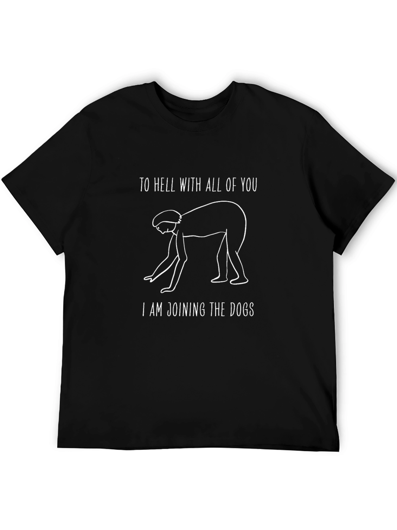 Funny Joining the Dogs Black Graphic Tee