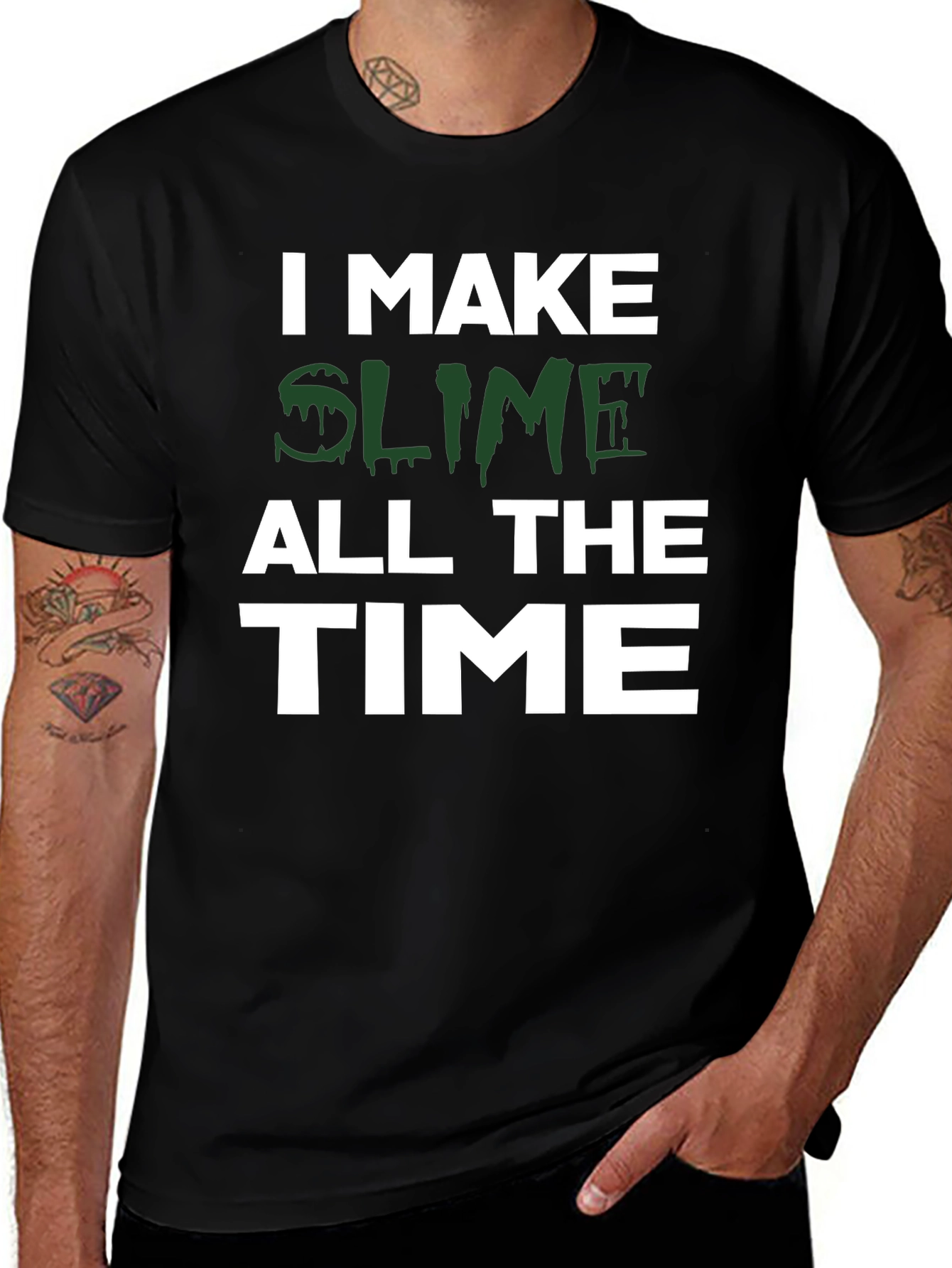 I Make Slime All the Time Black T-Shirt