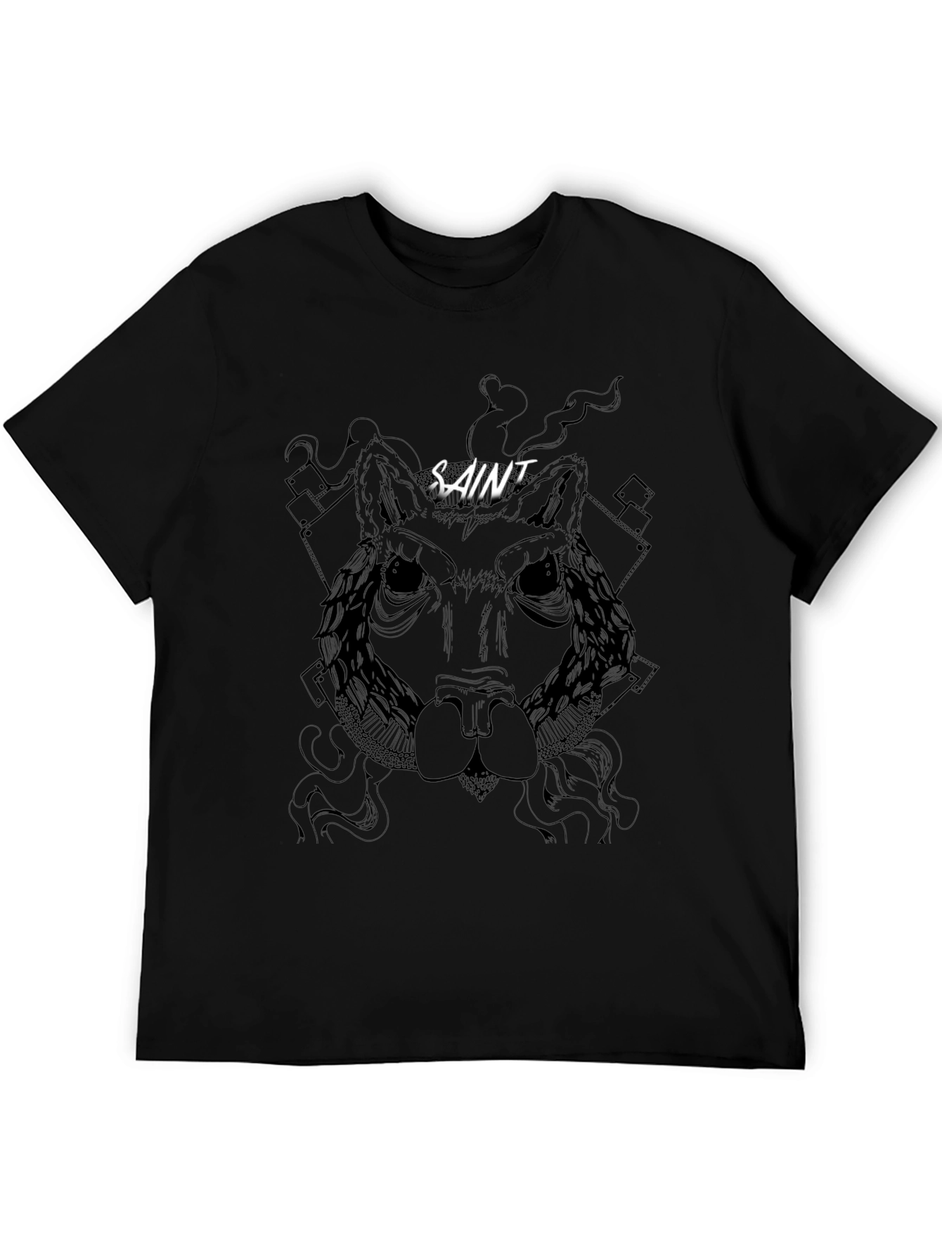 Saint Wolf Graphic Tee - Stylish Black T-Shirt