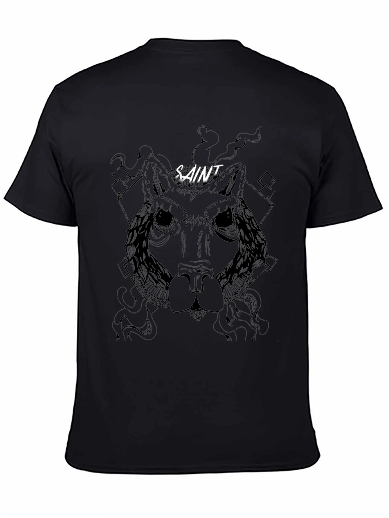 Saint Wolf Graphic Tee - Stylish Black T-Shirt