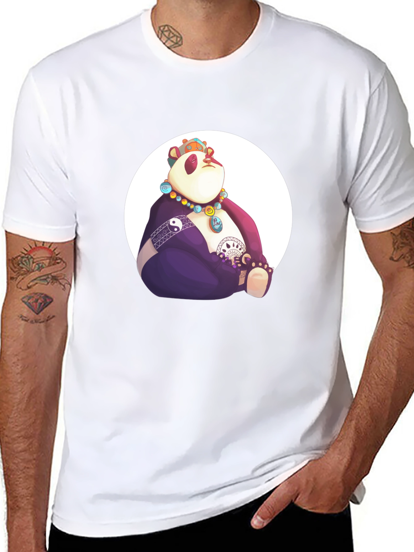 Zen Panda Graphic Tee - Black Casual Shirt