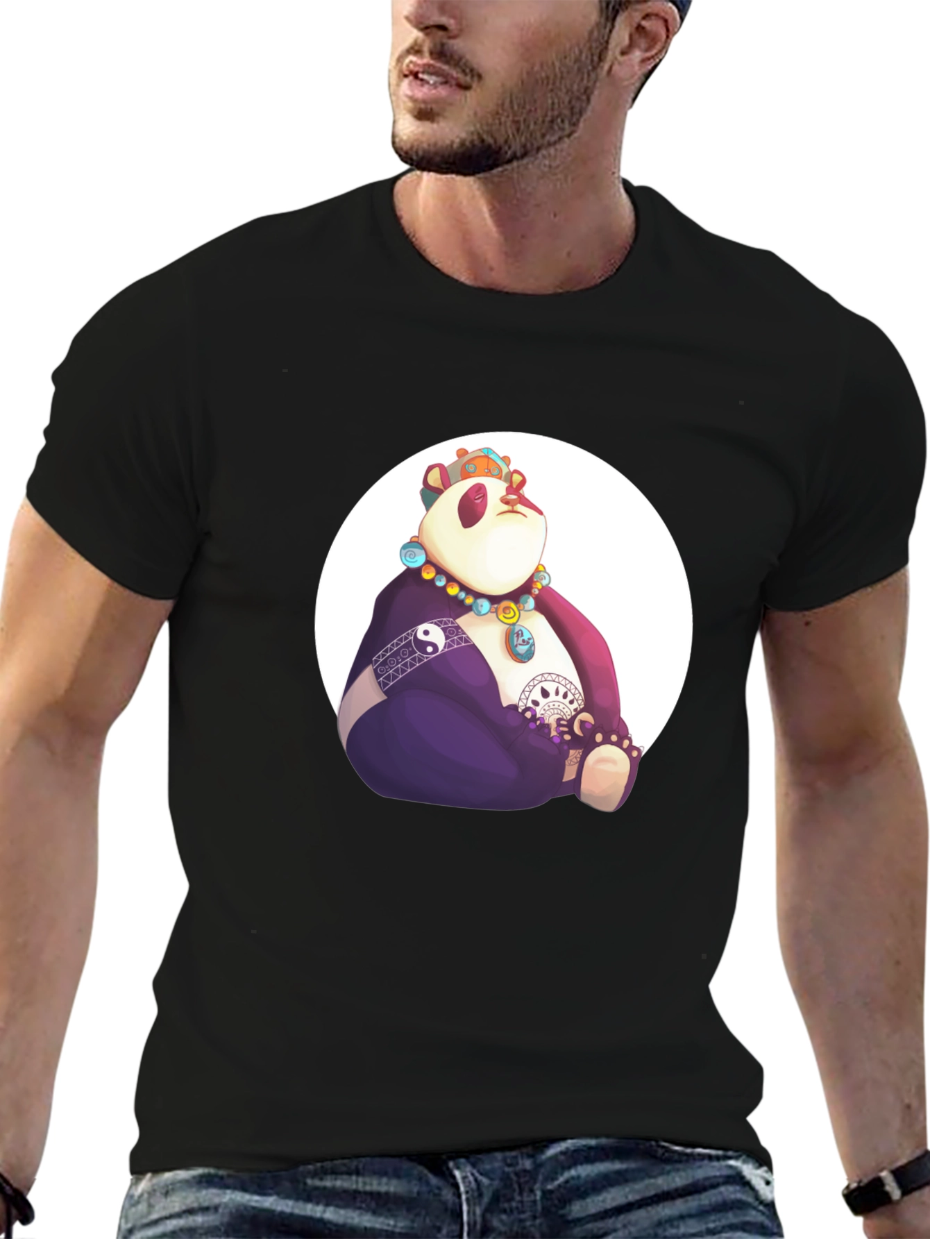 Zen Panda Graphic Tee - Black Casual Shirt