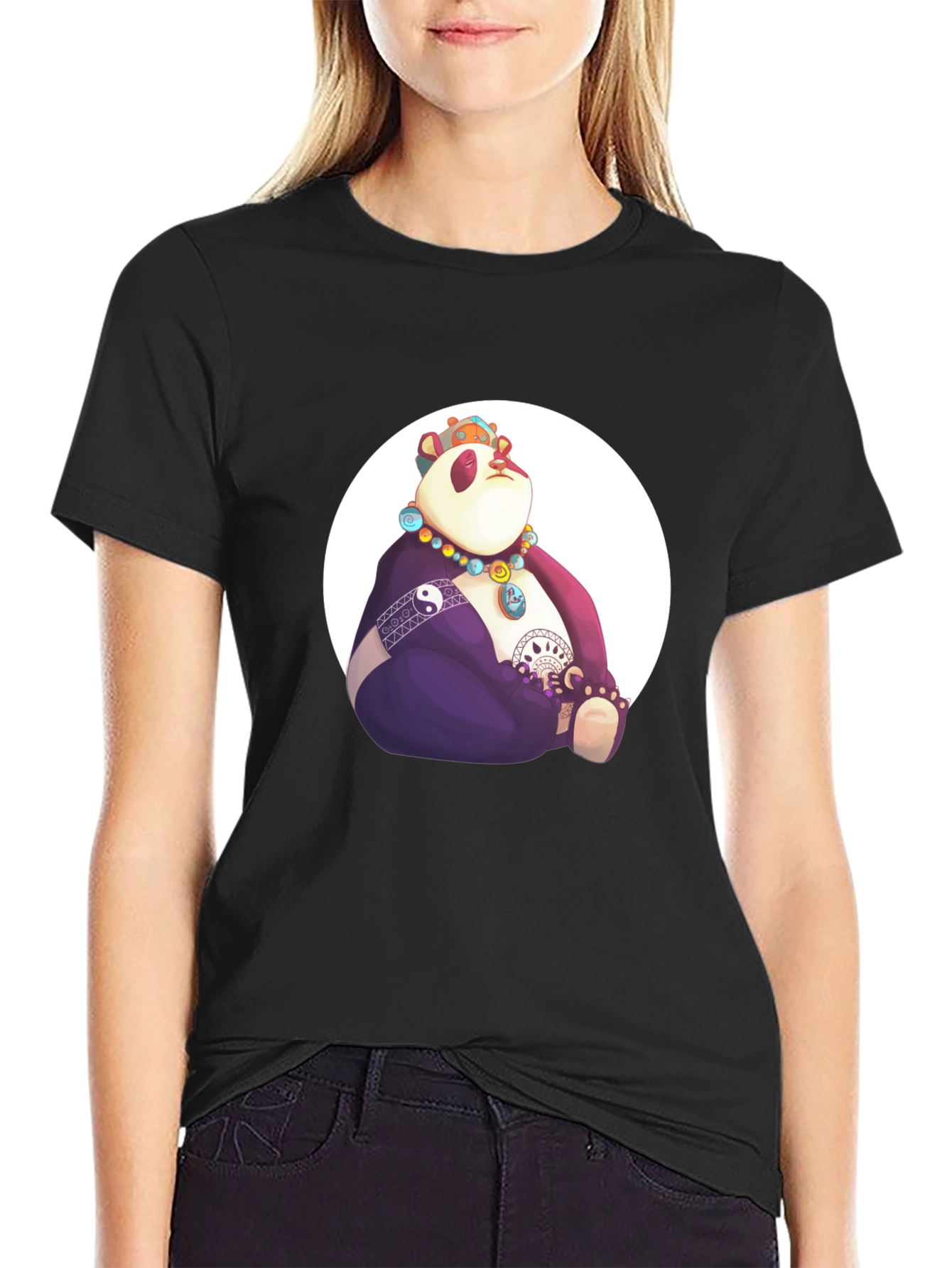 Zen Panda Graphic Tee - Black Casual Shirt