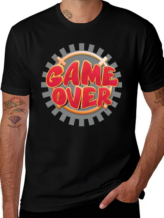 Game Over Graphic Black T-Shirt for Gamers