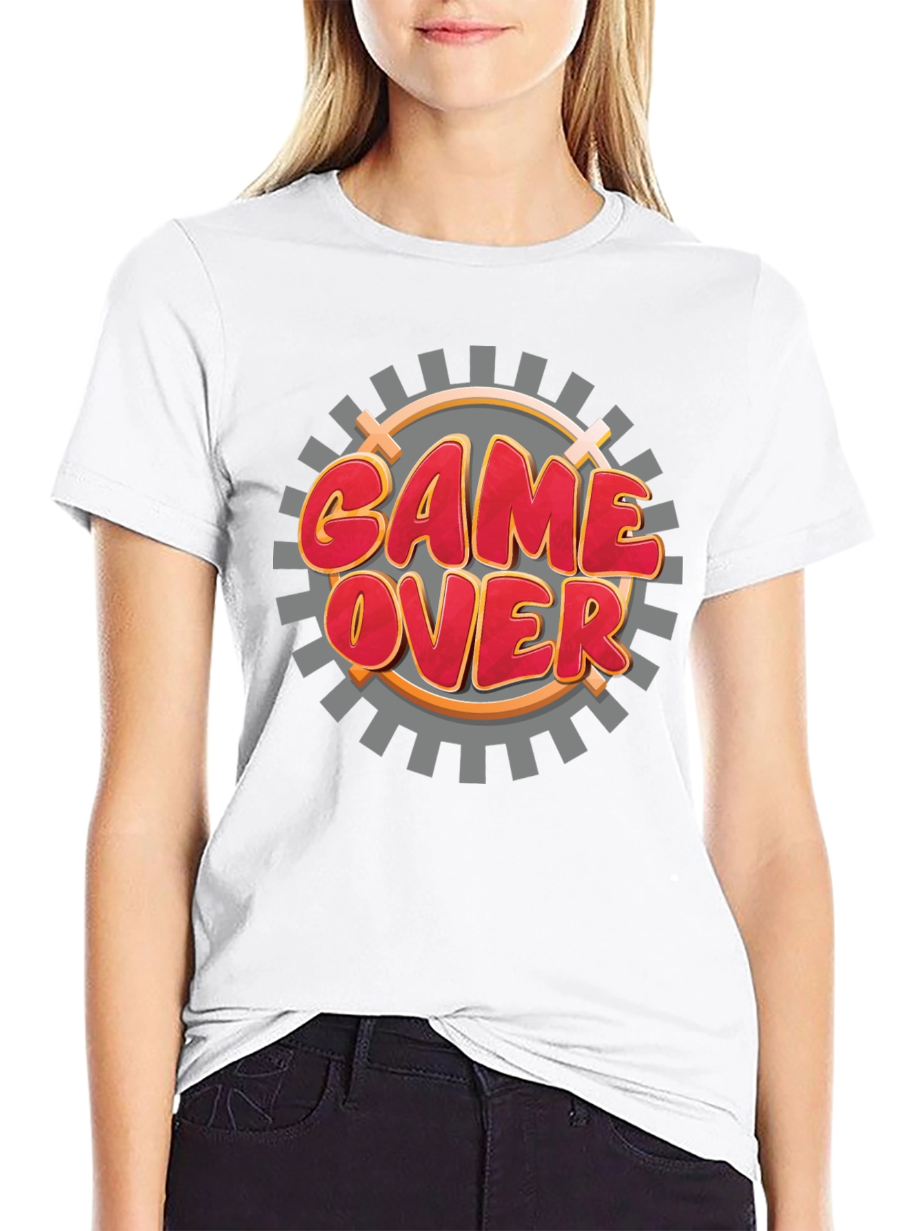 Game Over Graphic Black T-Shirt for Gamers