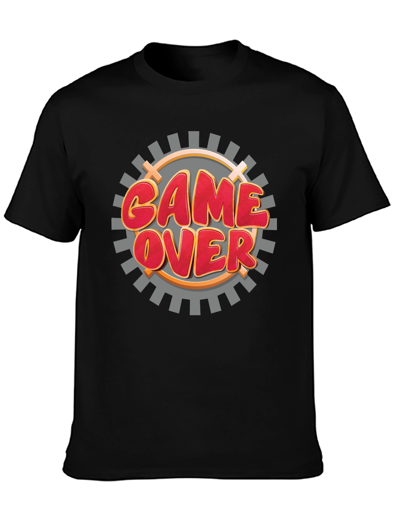 Game Over Graphic Black T-Shirt for Gamers