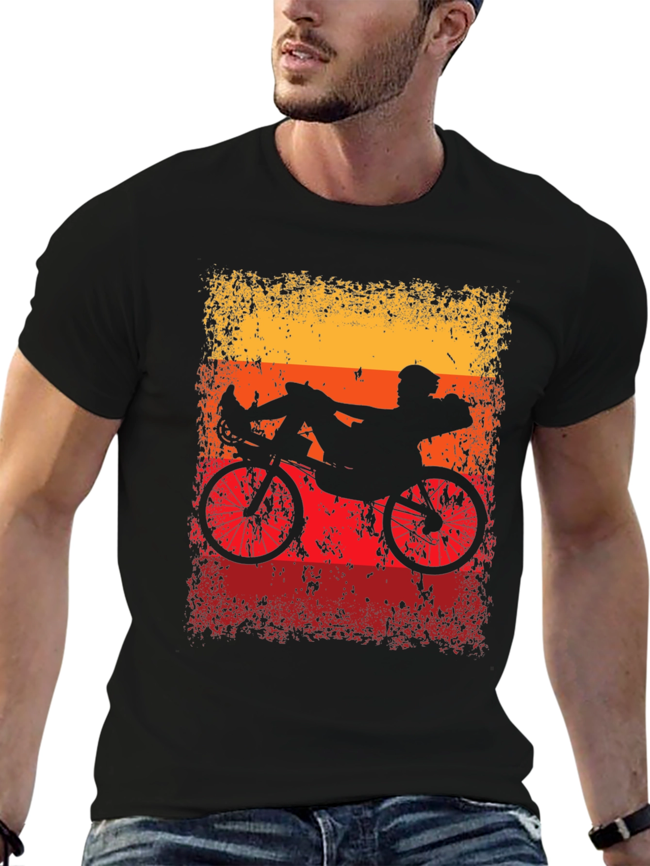 Recumbent Bike Silhouette Graphic Tee
