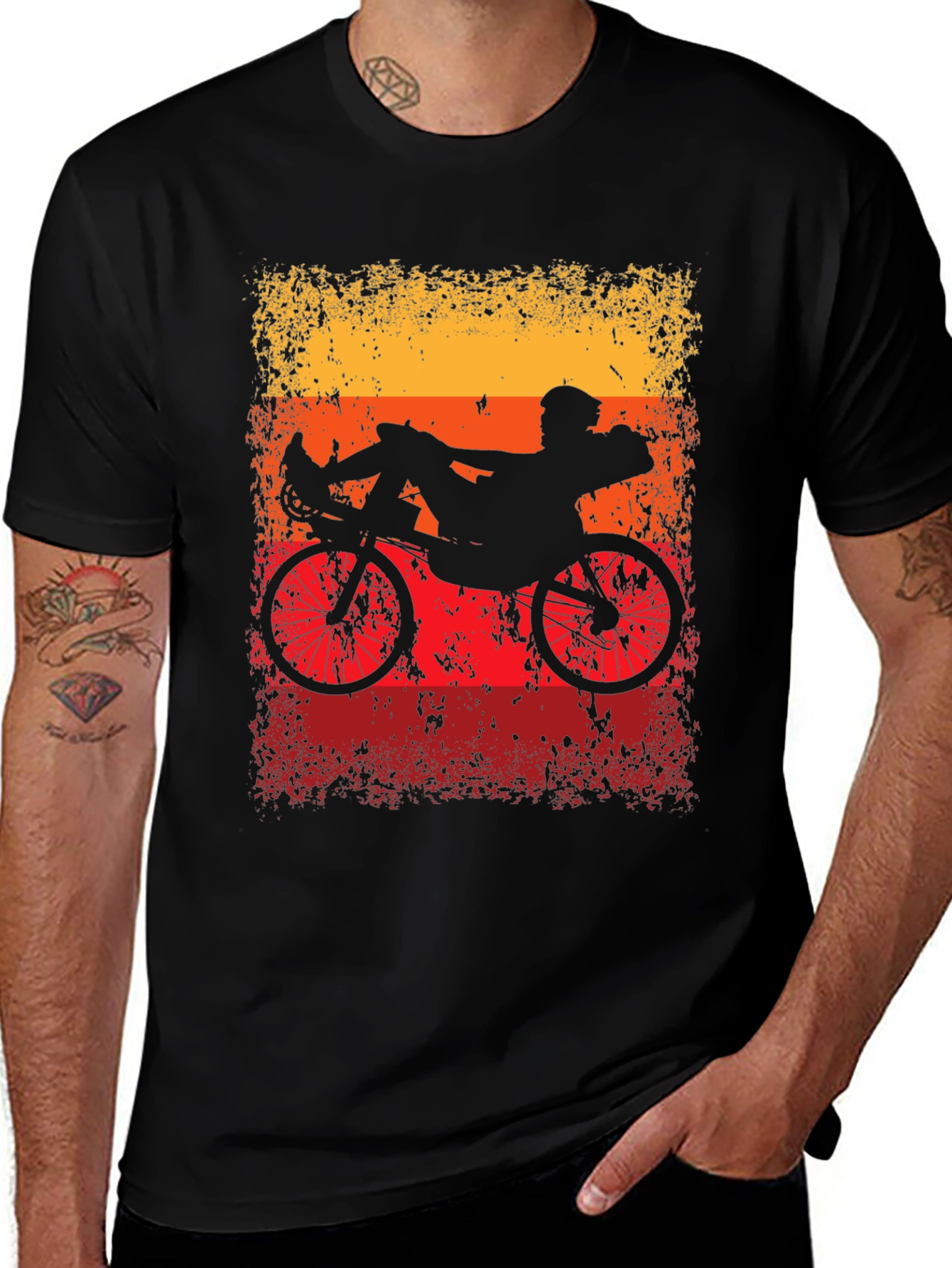 Recumbent Bike Silhouette Graphic Tee