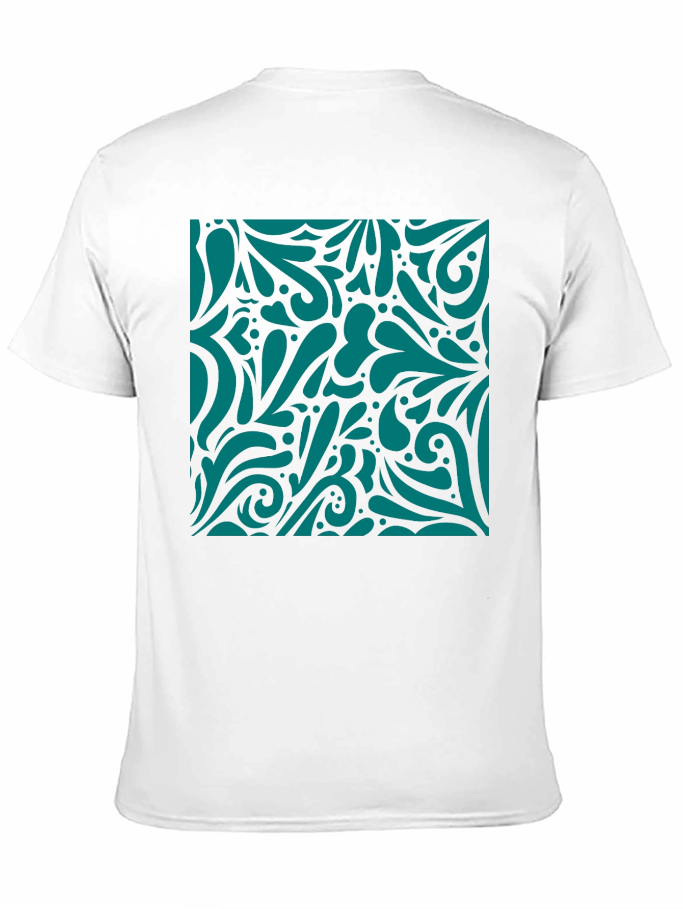Abstract Swirl Print Black T-Shirt