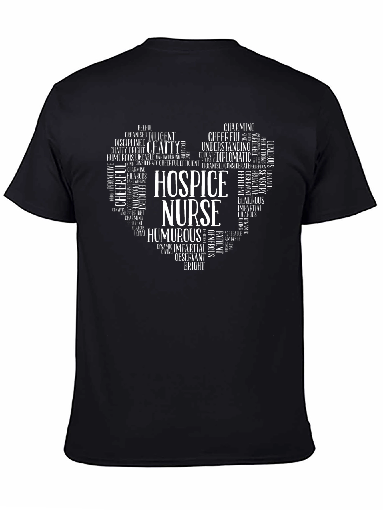 Hospice Nurse Word Art Heart T-Shirt