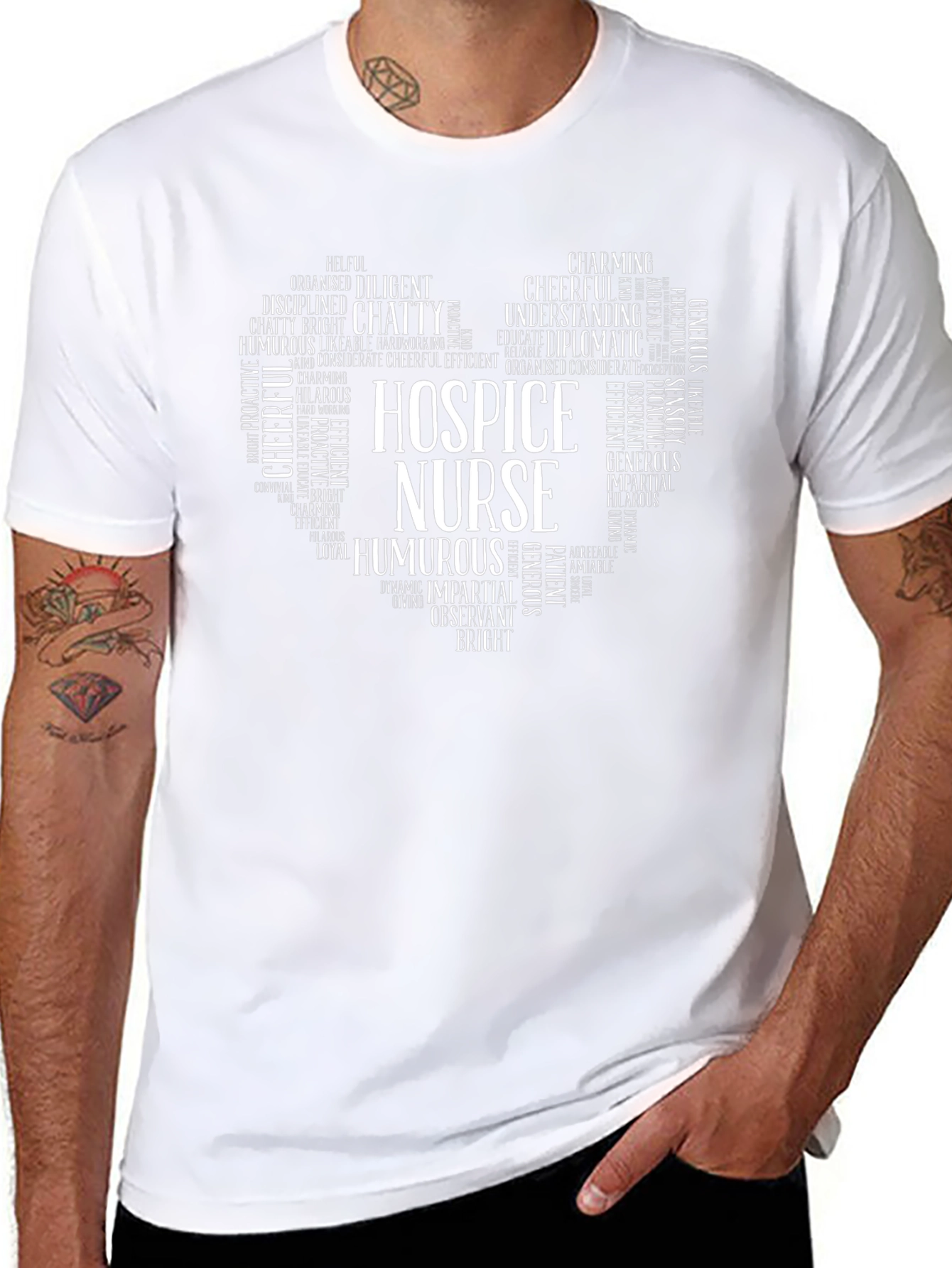 Hospice Nurse Word Art Heart T-Shirt