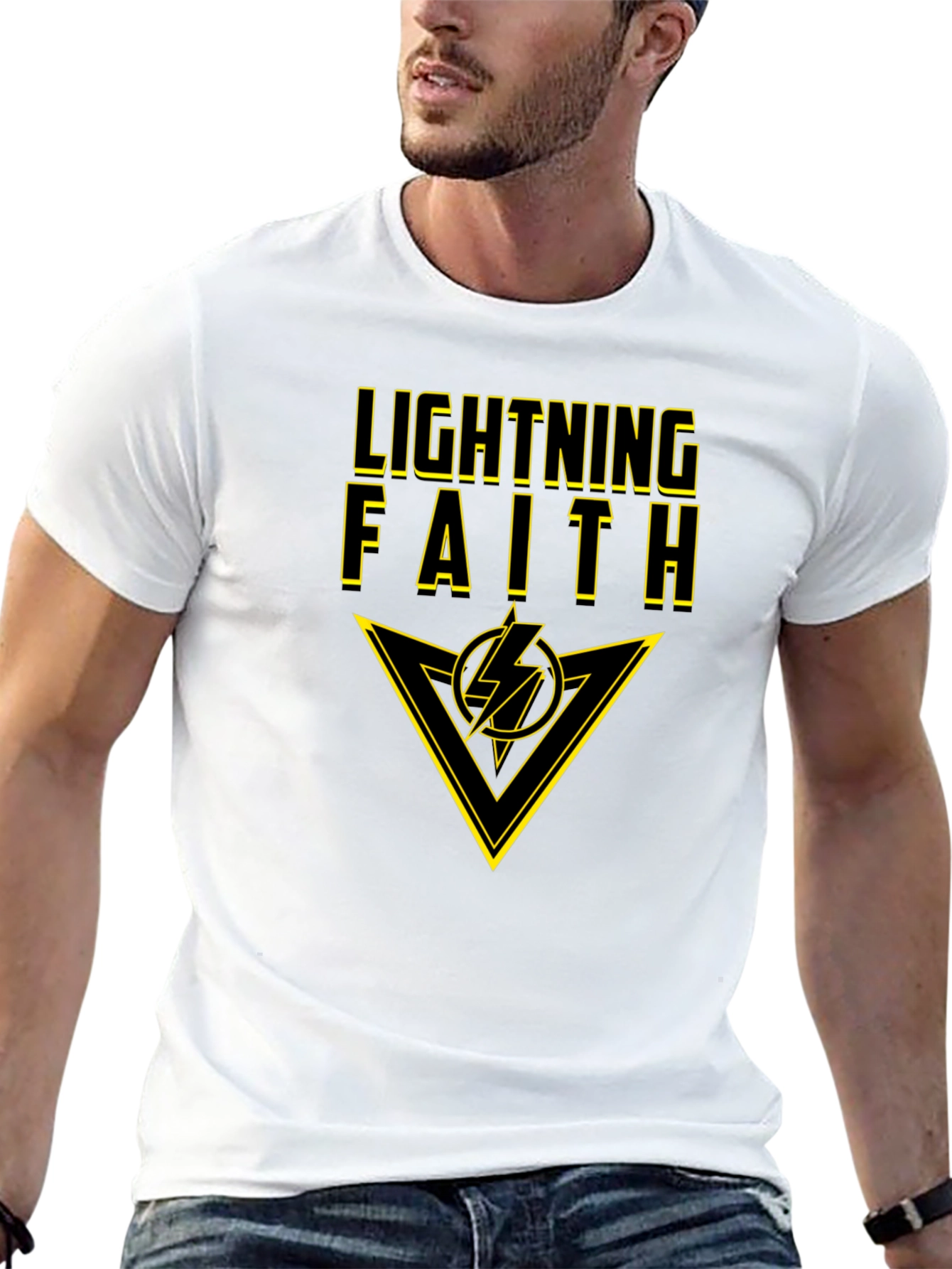 Lightning Faith Black T-Shirt - Bold Graphic Tee