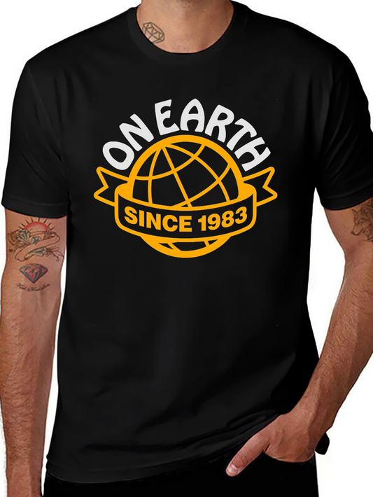 On Earth Since 1983 Black T-Shirt