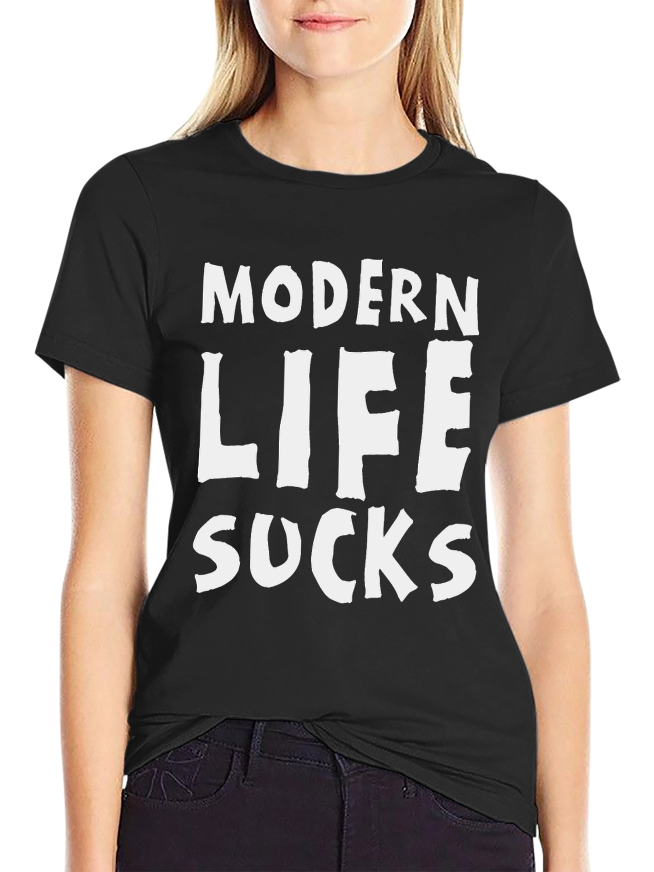 Modern Life Sucks T-Shirt - Black Cotton Tee