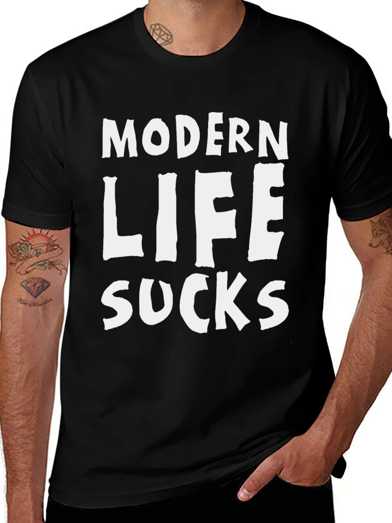 Modern Life Sucks T-Shirt - Black Cotton Tee