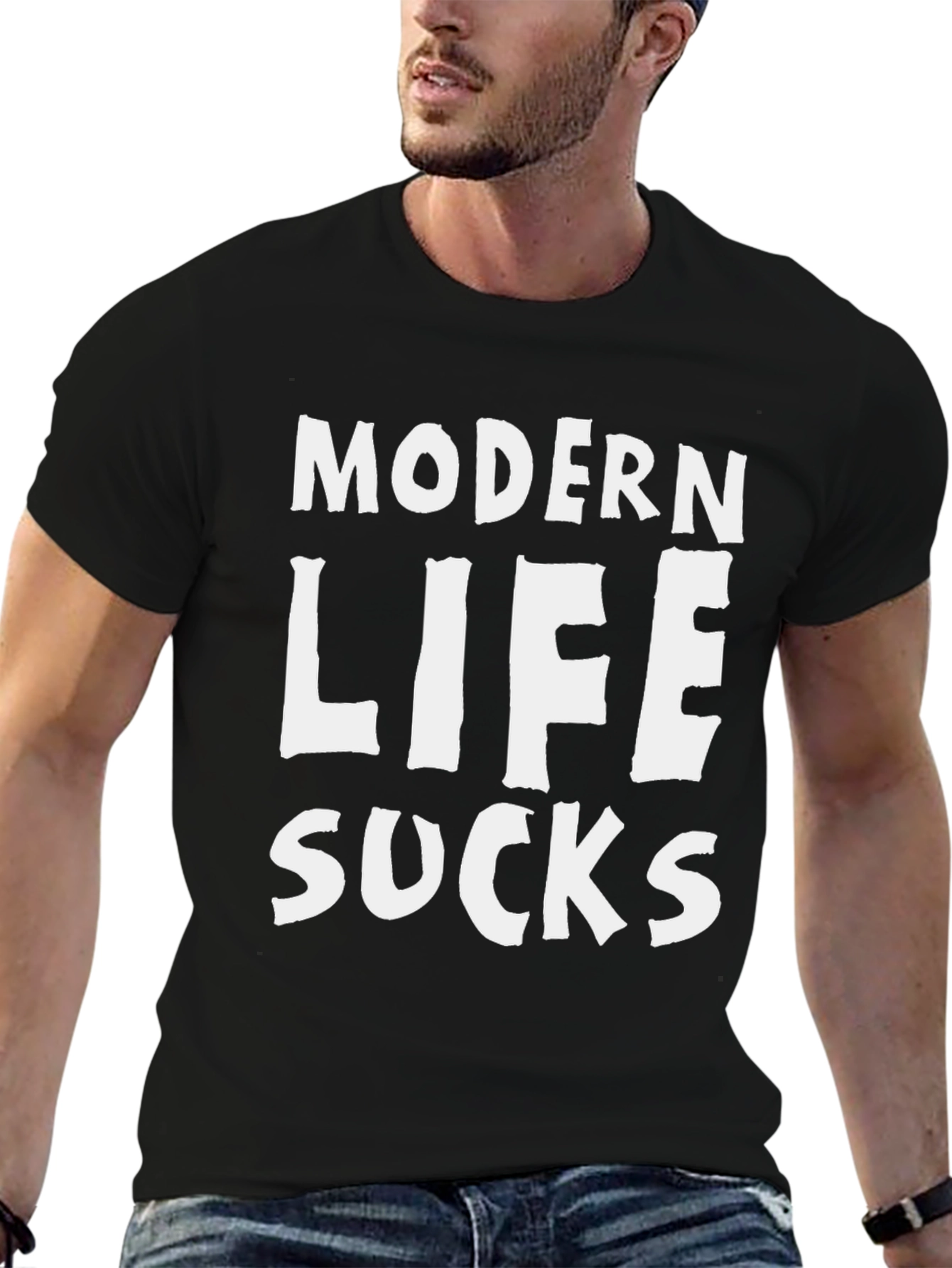 Modern Life Sucks T-Shirt - Black Cotton Tee