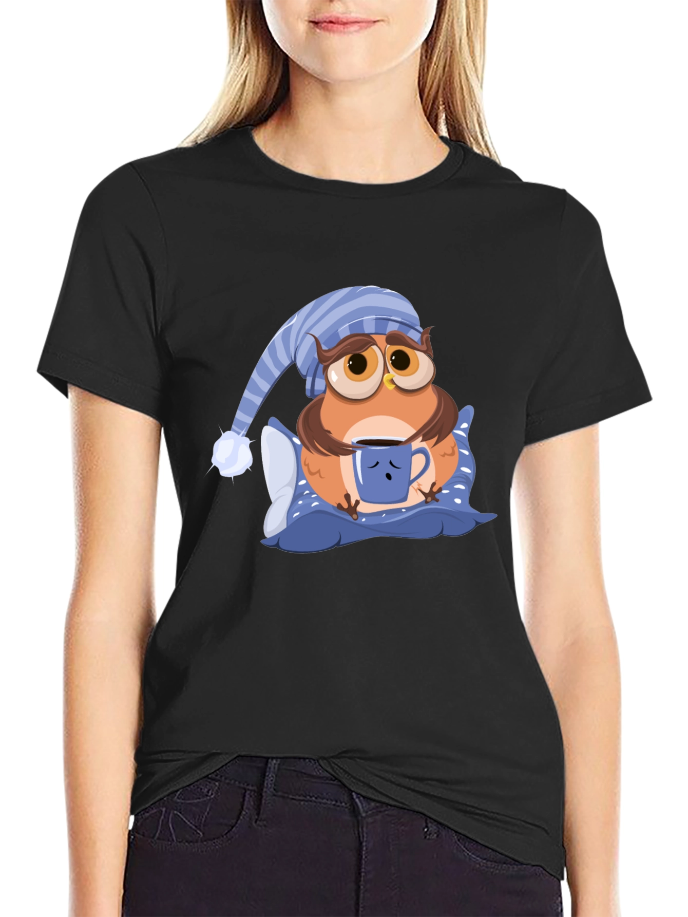 Sleepy Owl Graphic T-Shirt