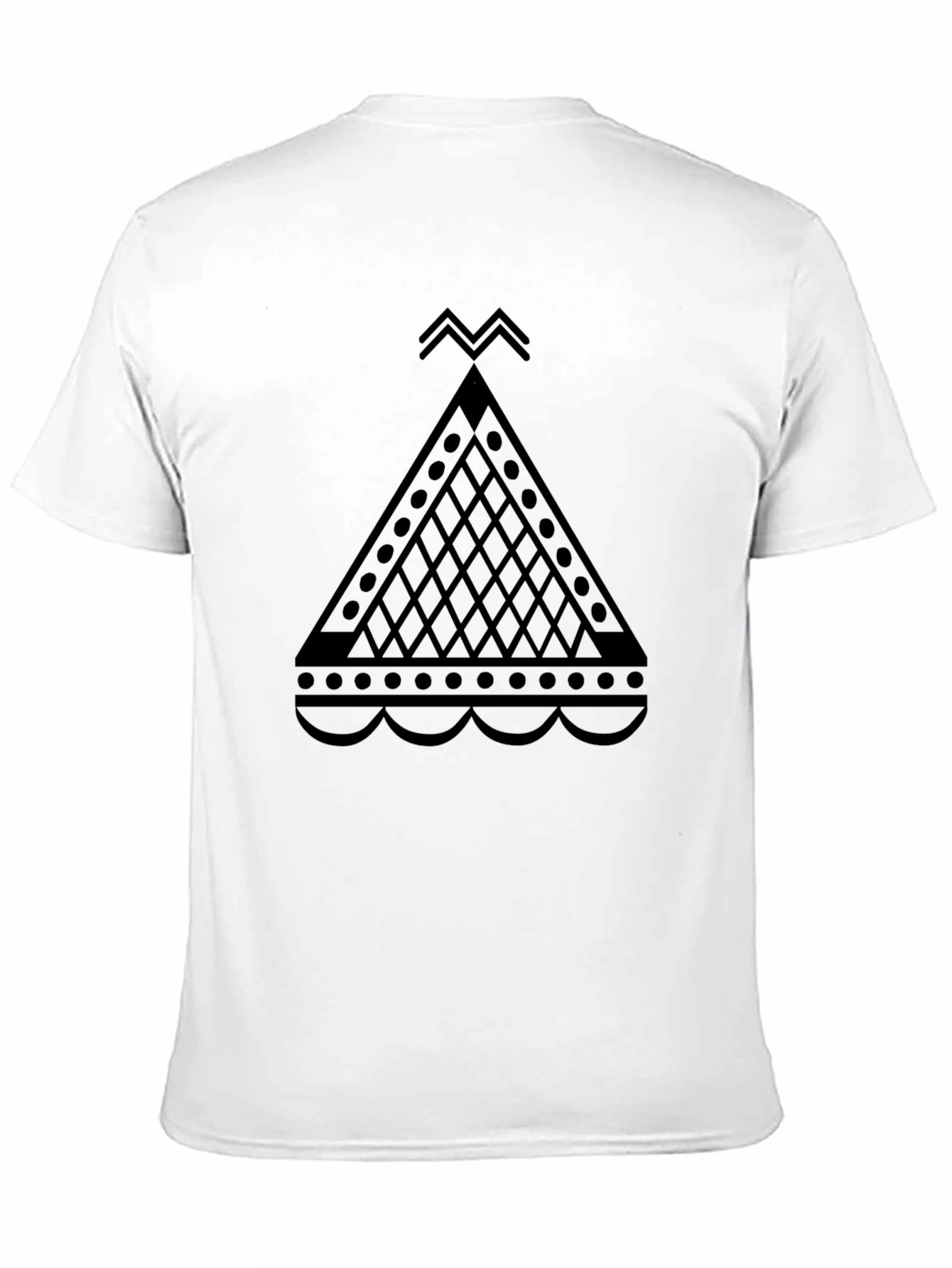 Modern Geometric Triangle Graphic Black T-Shirt