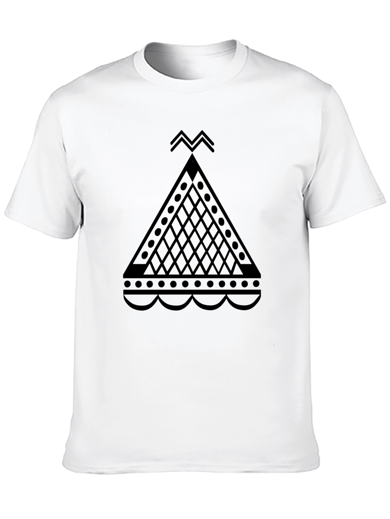 Modern Geometric Triangle Graphic Black T-Shirt