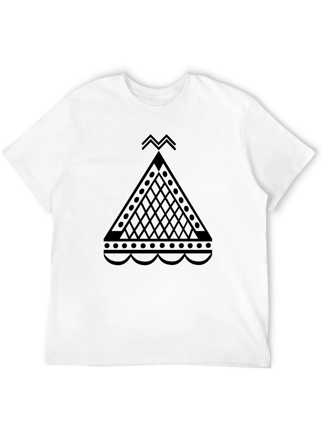 Modern Geometric Triangle Graphic Black T-Shirt