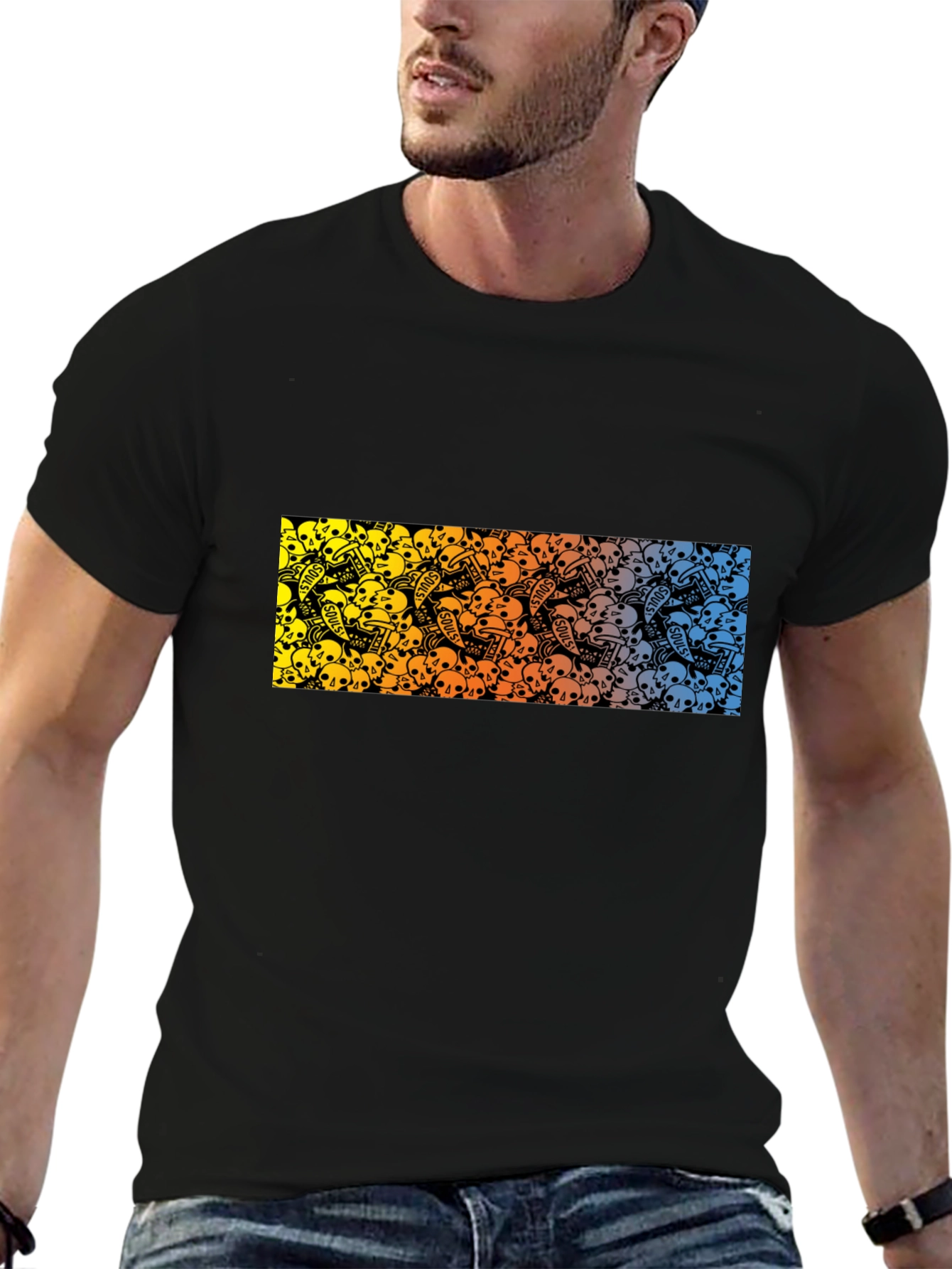 Skull Souls Graphic Black T-Shirt