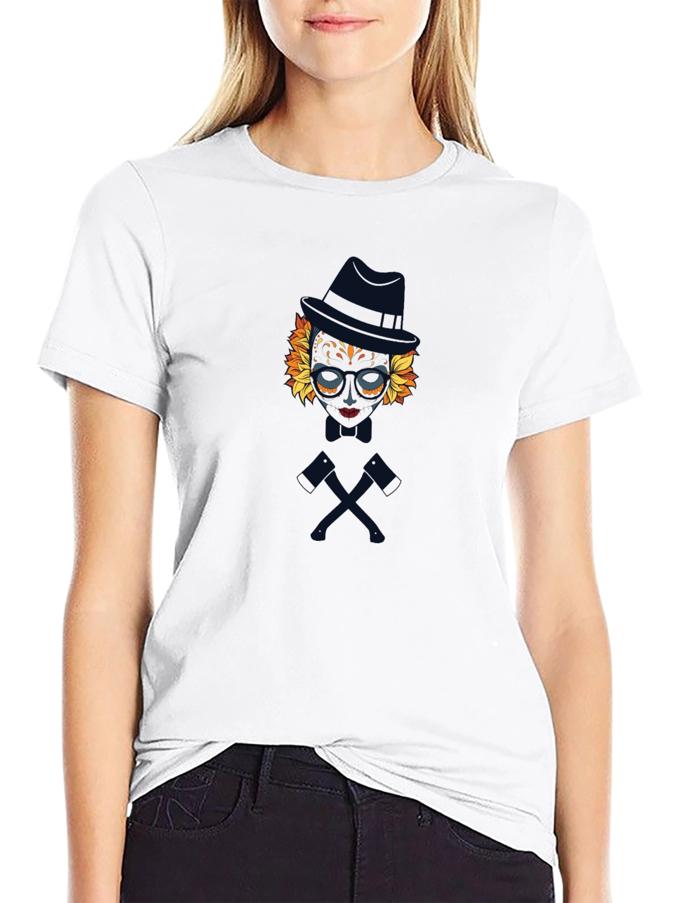 Sugar Skull Gentleman Graphic Tee - Black