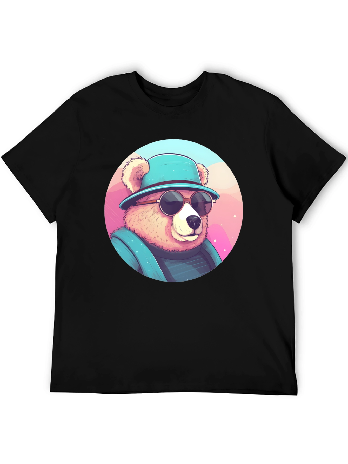 Cool Bear Graphic Tee - Stylish Mens Black T-Shirt