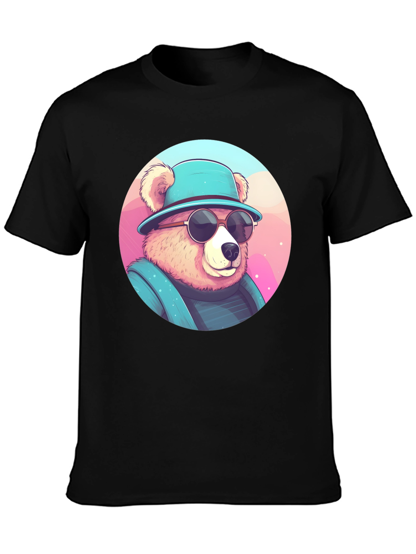 Cool Bear Graphic Tee - Stylish Mens Black T-Shirt