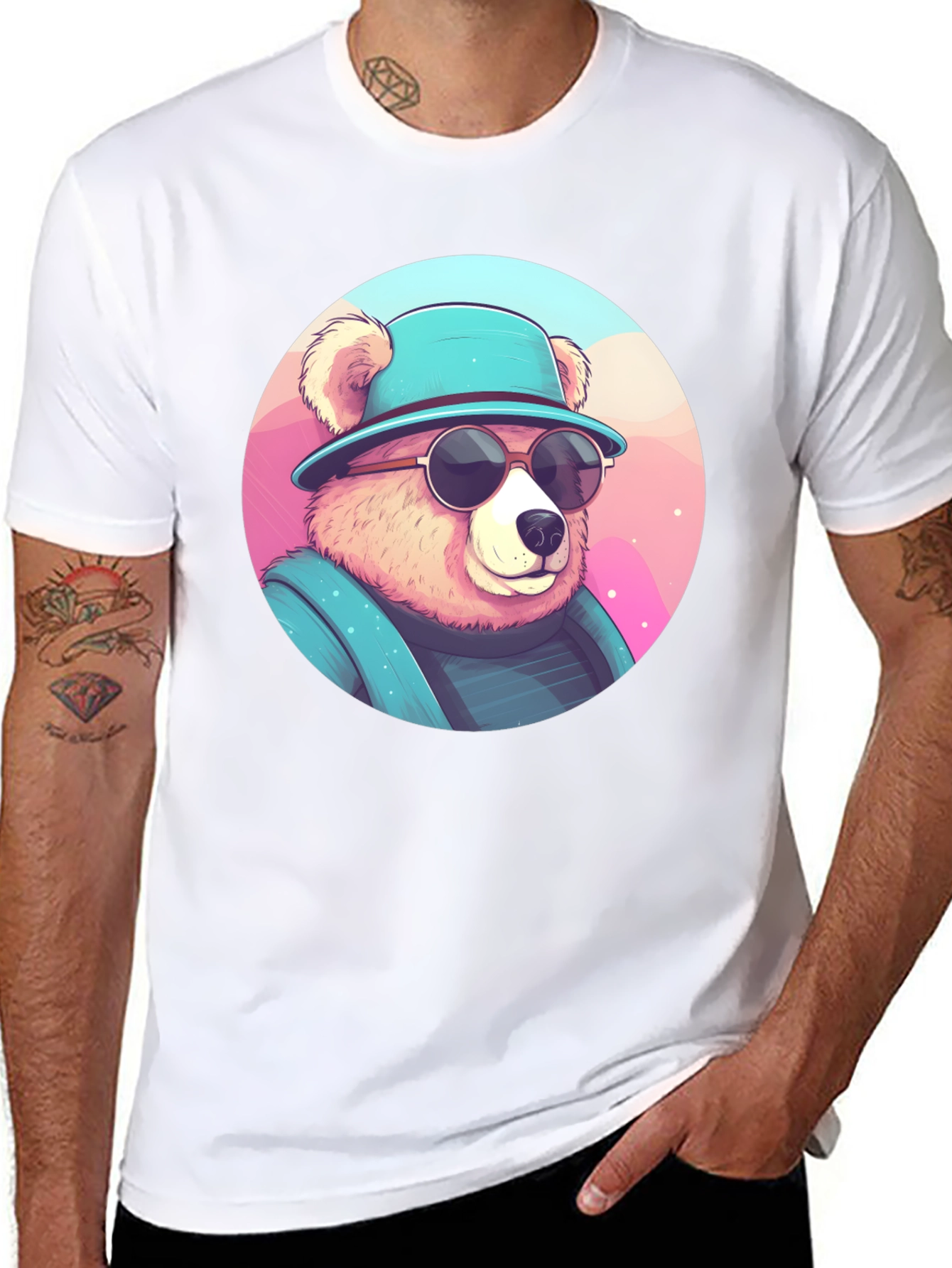 Cool Bear Graphic Tee - Stylish Mens Black T-Shirt