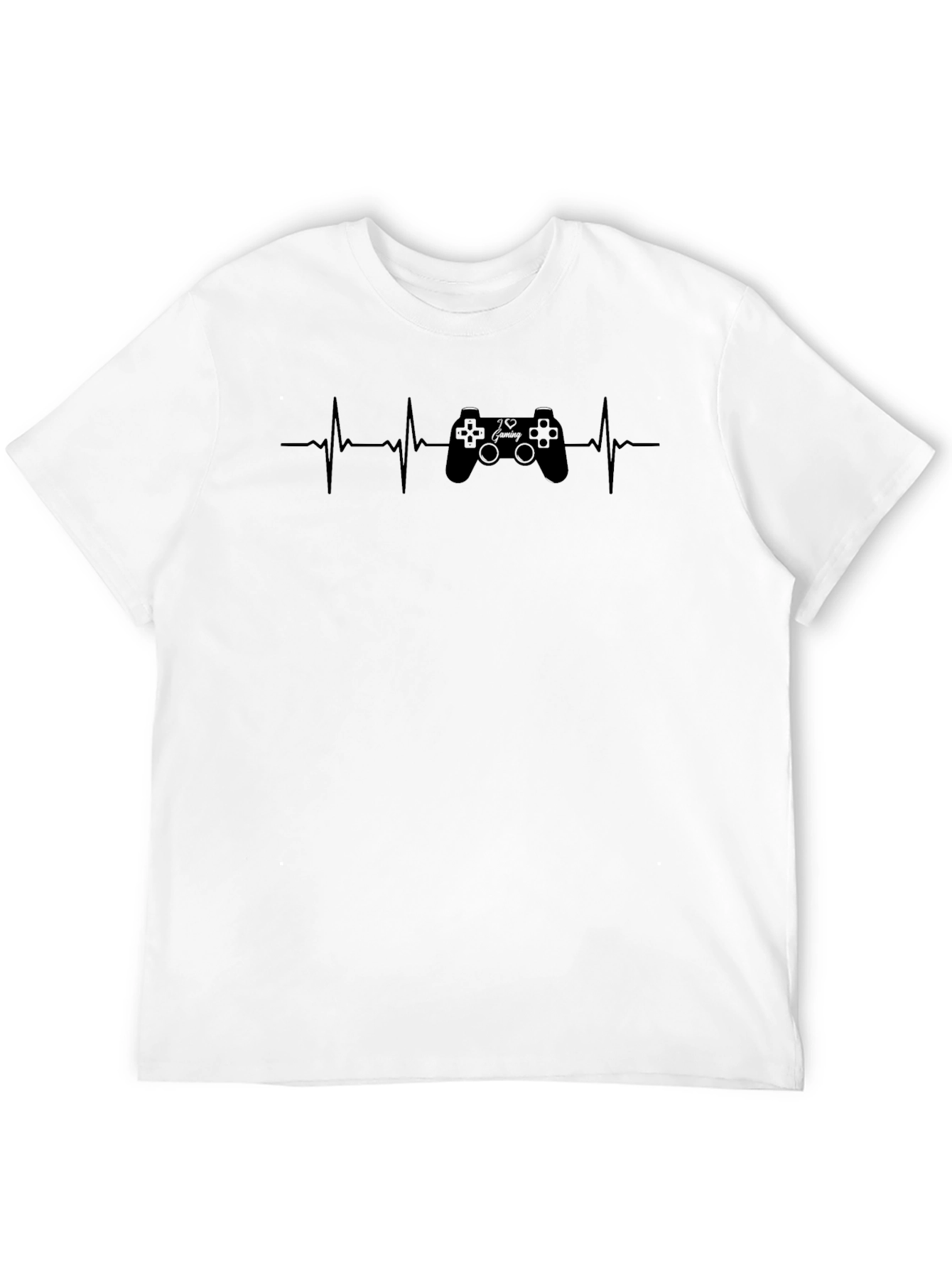 Gamer Heartbeat T-Shirt - Black Cotton Graphic Tee