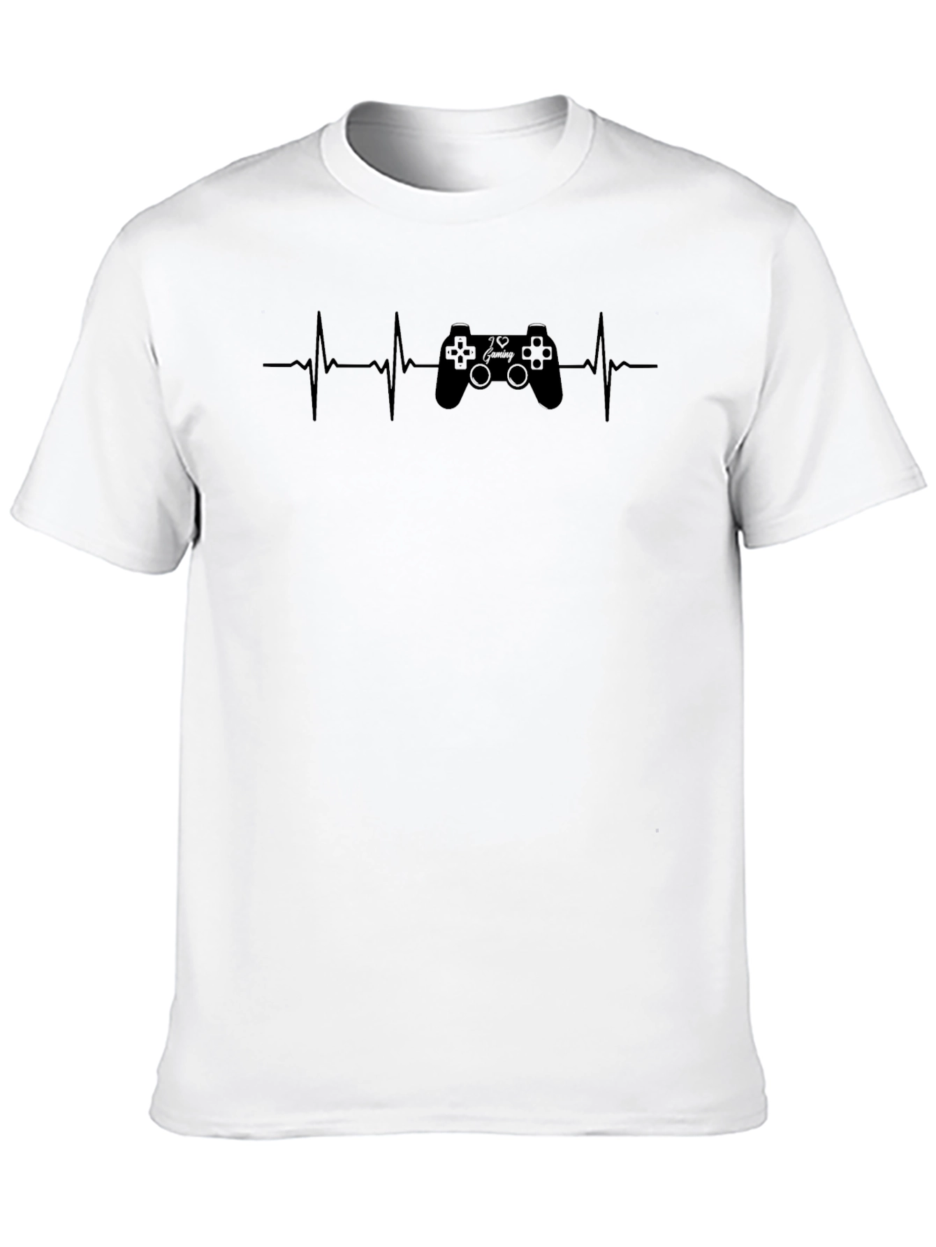 Gamer Heartbeat T-Shirt - Black Cotton Graphic Tee