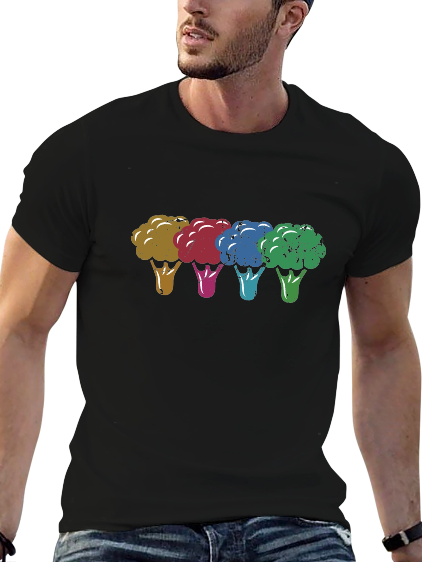 Colorful Broccoli Graphic Tee