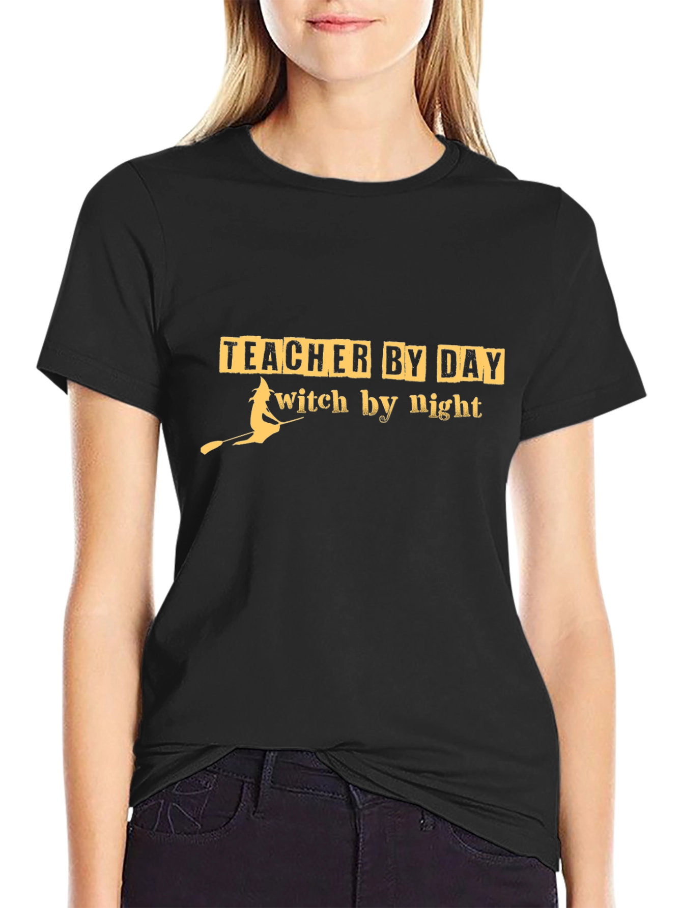 Teacher By Day Witch By Night Black T-Shirt