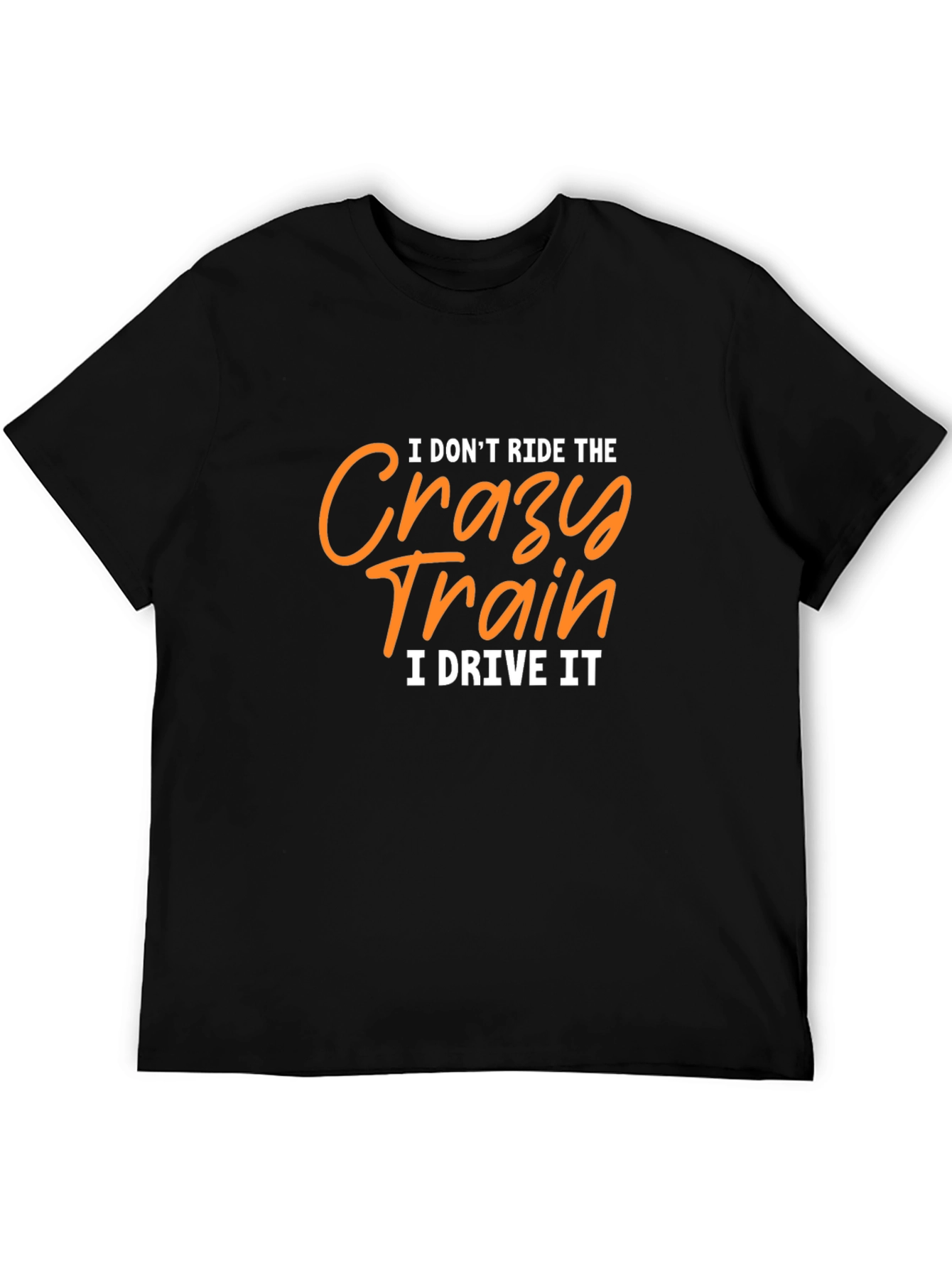 Crazy Train Driver Graphic Tee - Black Cotton T-Shirt