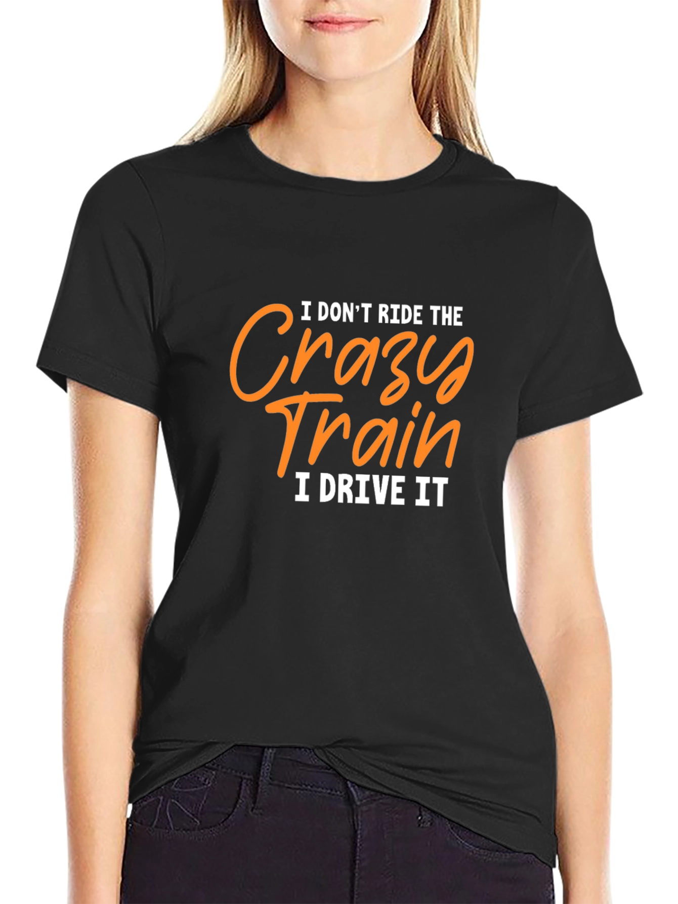 Crazy Train Driver Graphic Tee - Black Cotton T-Shirt