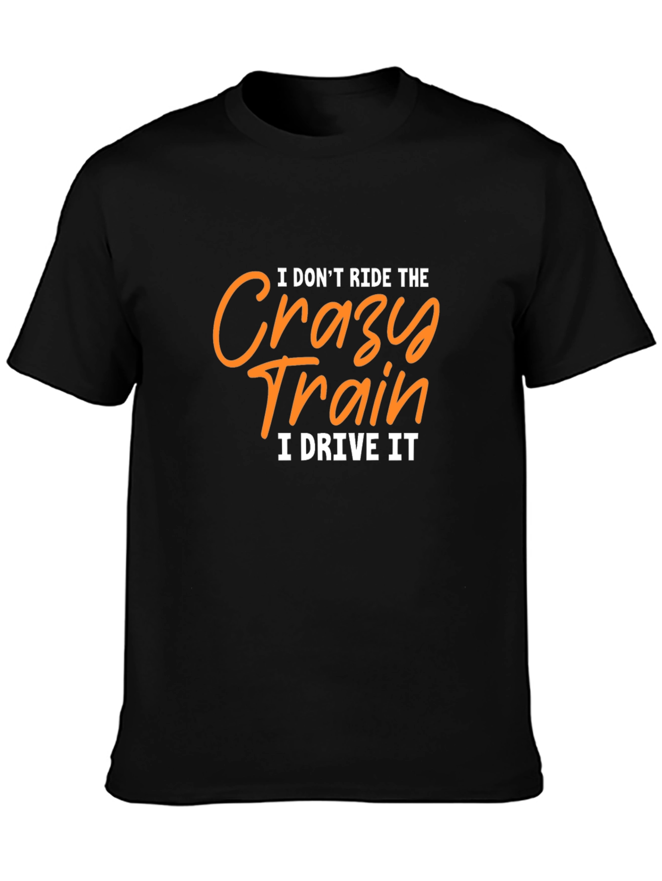 Crazy Train Driver Graphic Tee - Black Cotton T-Shirt