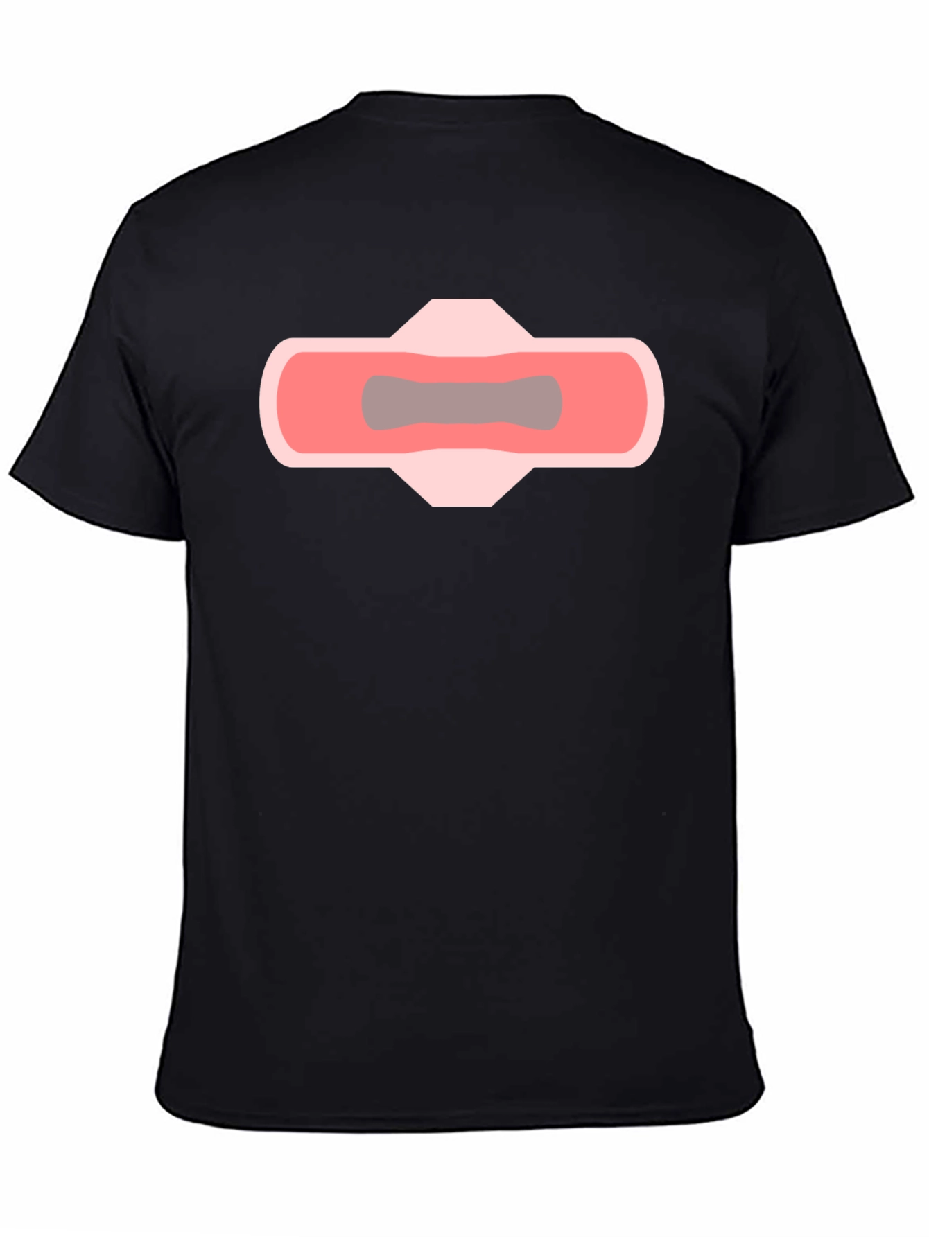 Mens Black T-Shirt with Novelty Pad Graphic