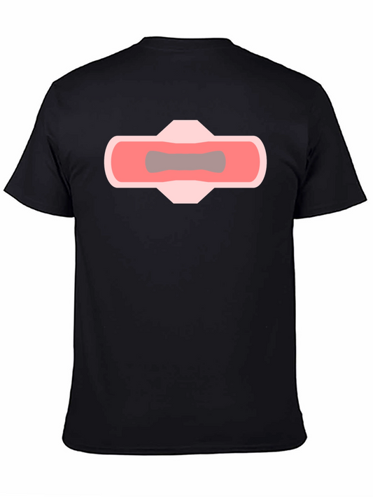 Mens Black T-Shirt with Novelty Pad Graphic