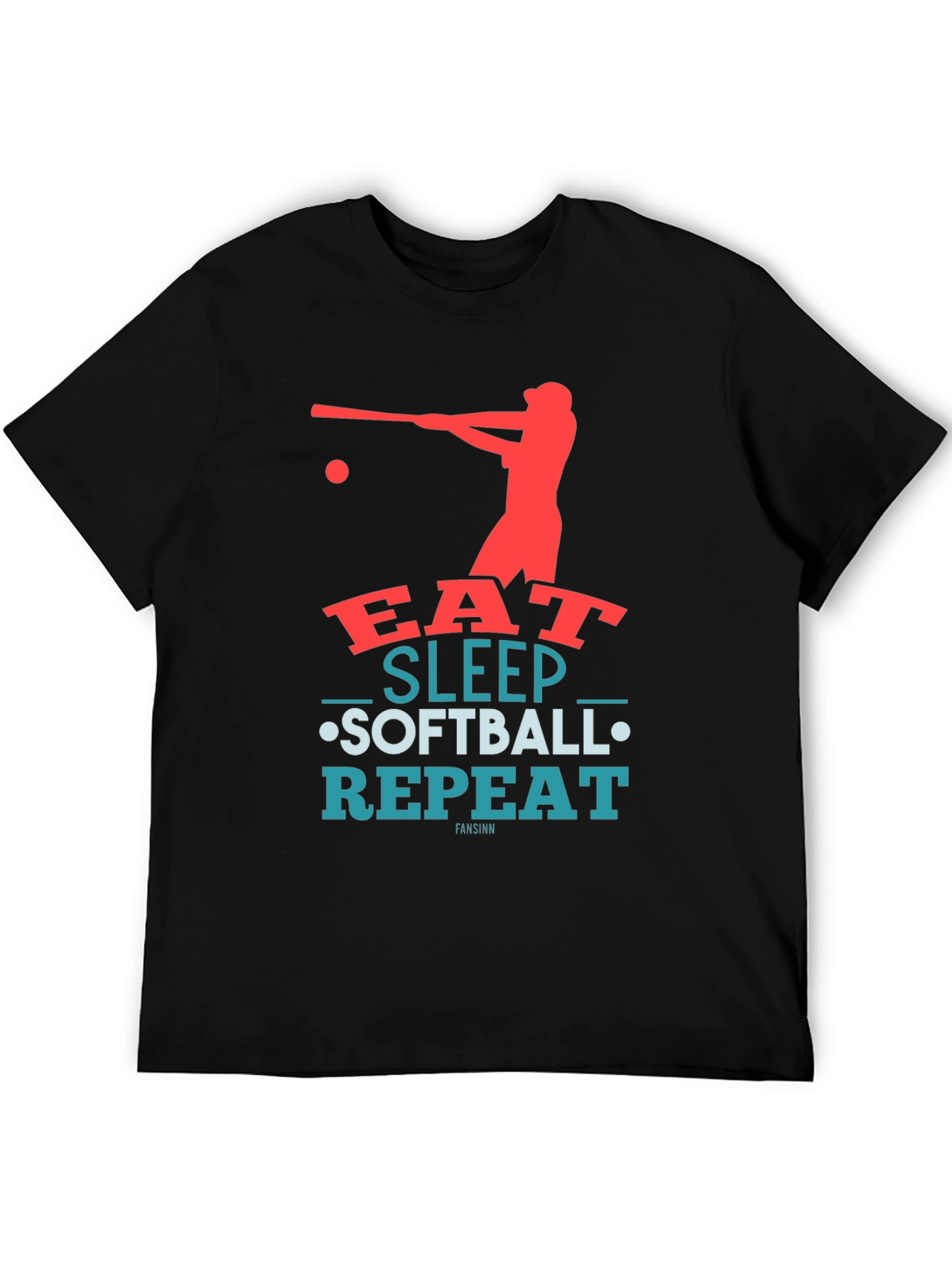 Eat Sleep Softball Repeat Graphic Tee