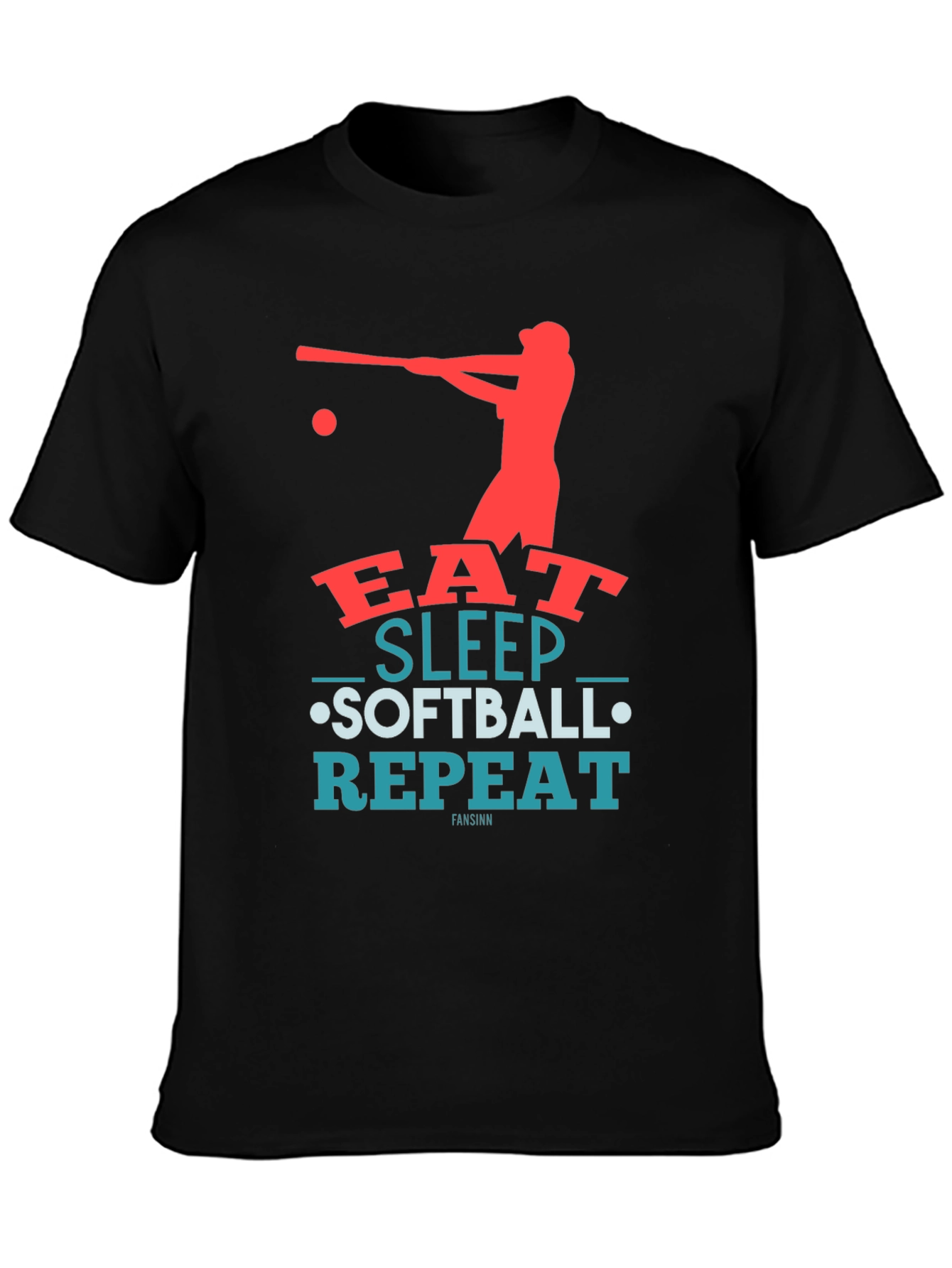Eat Sleep Softball Repeat Graphic Tee