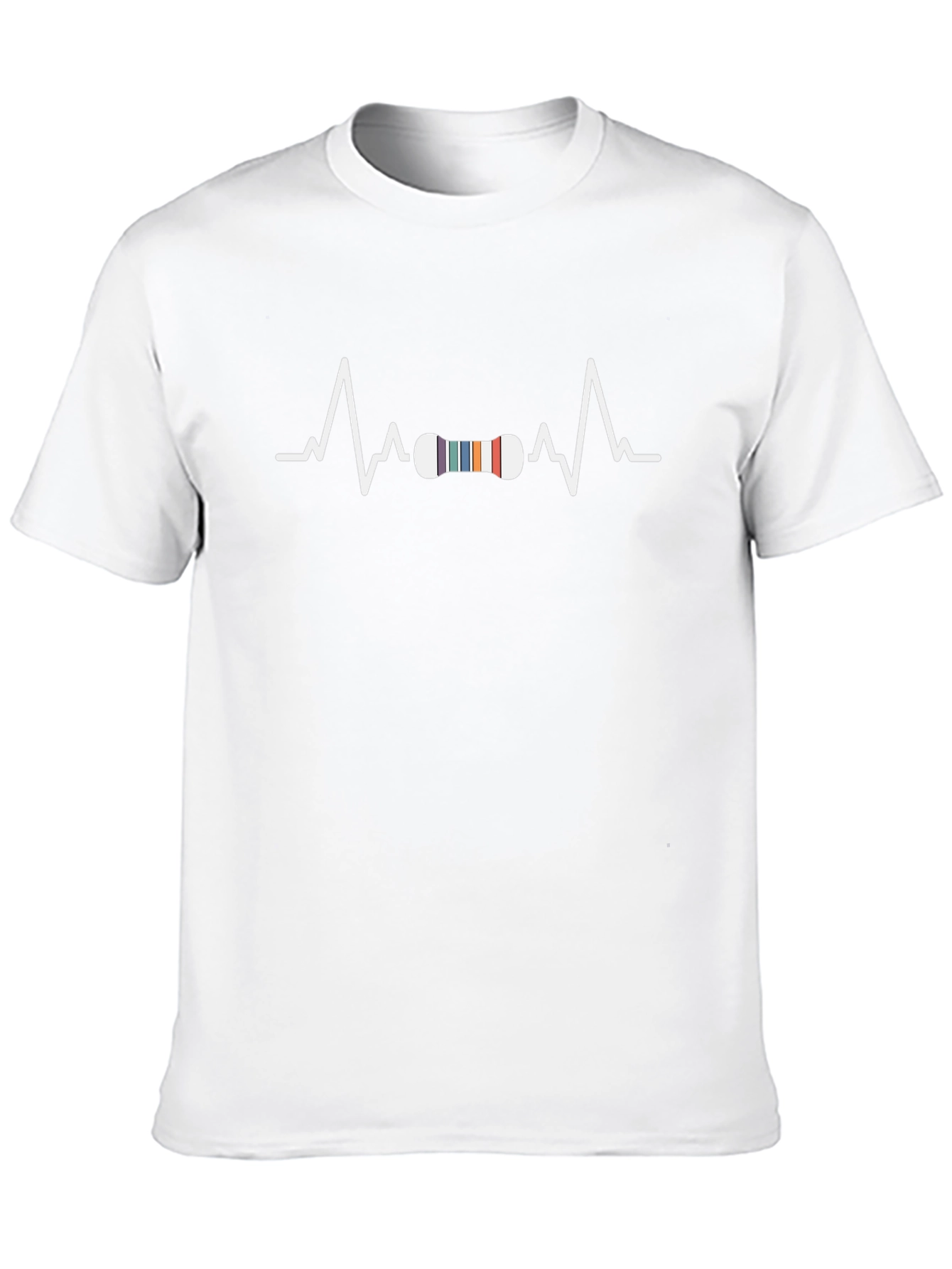 Resistor Heartbeat Black T-Shirt - Geeky Tech Style