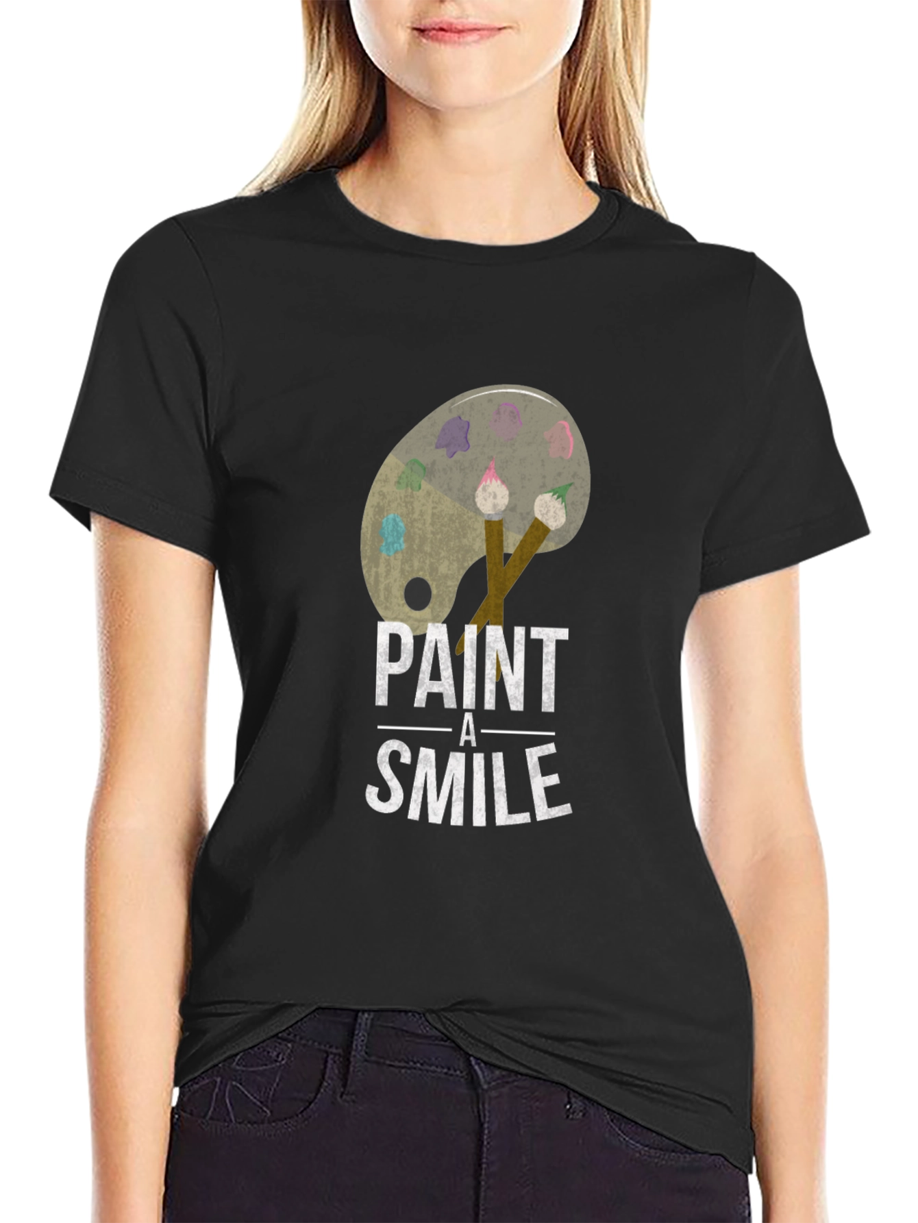 Paint a Smile Graphic Tee - Artistic Comfort