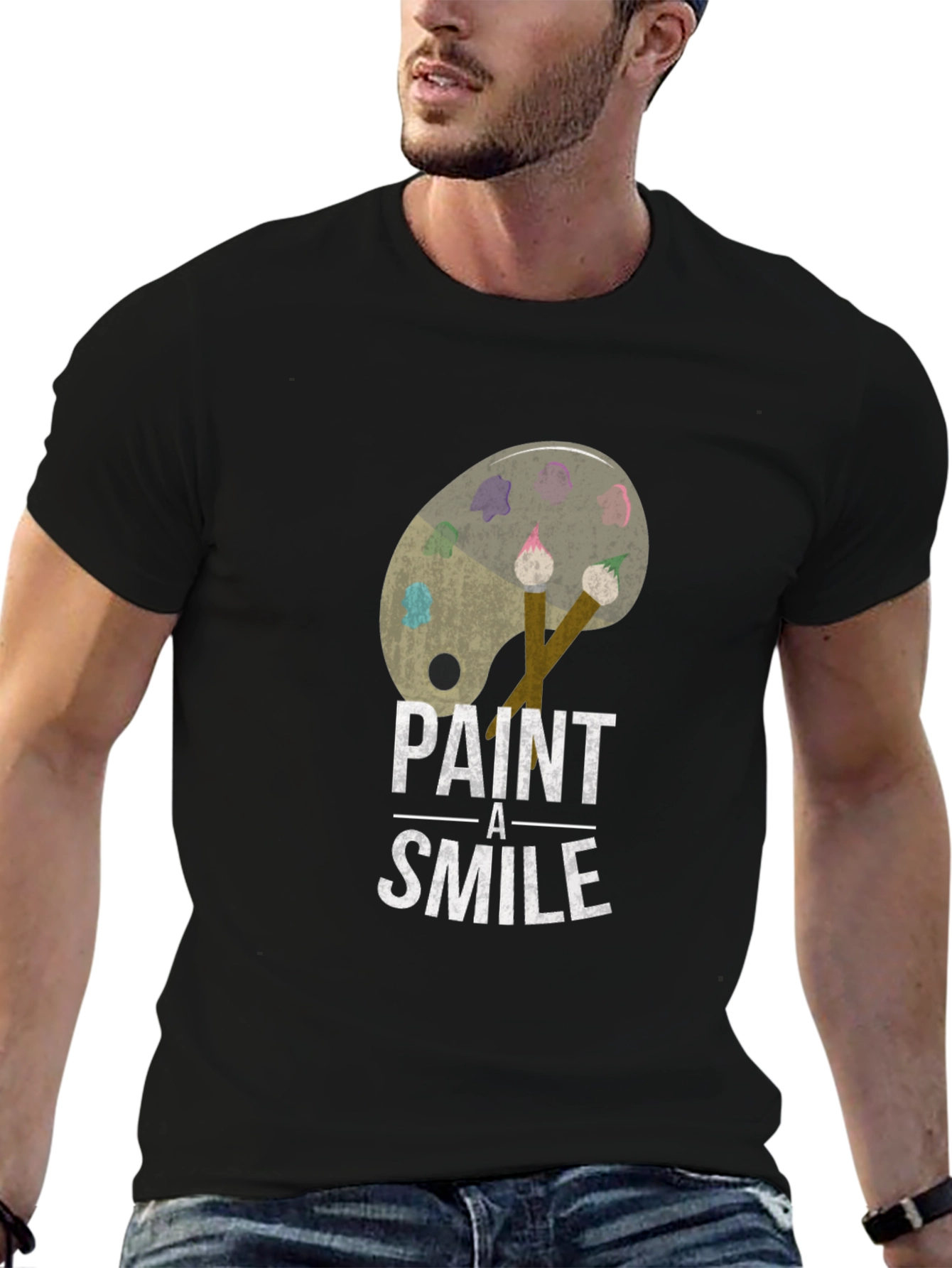 Paint a Smile Graphic Tee - Artistic Comfort