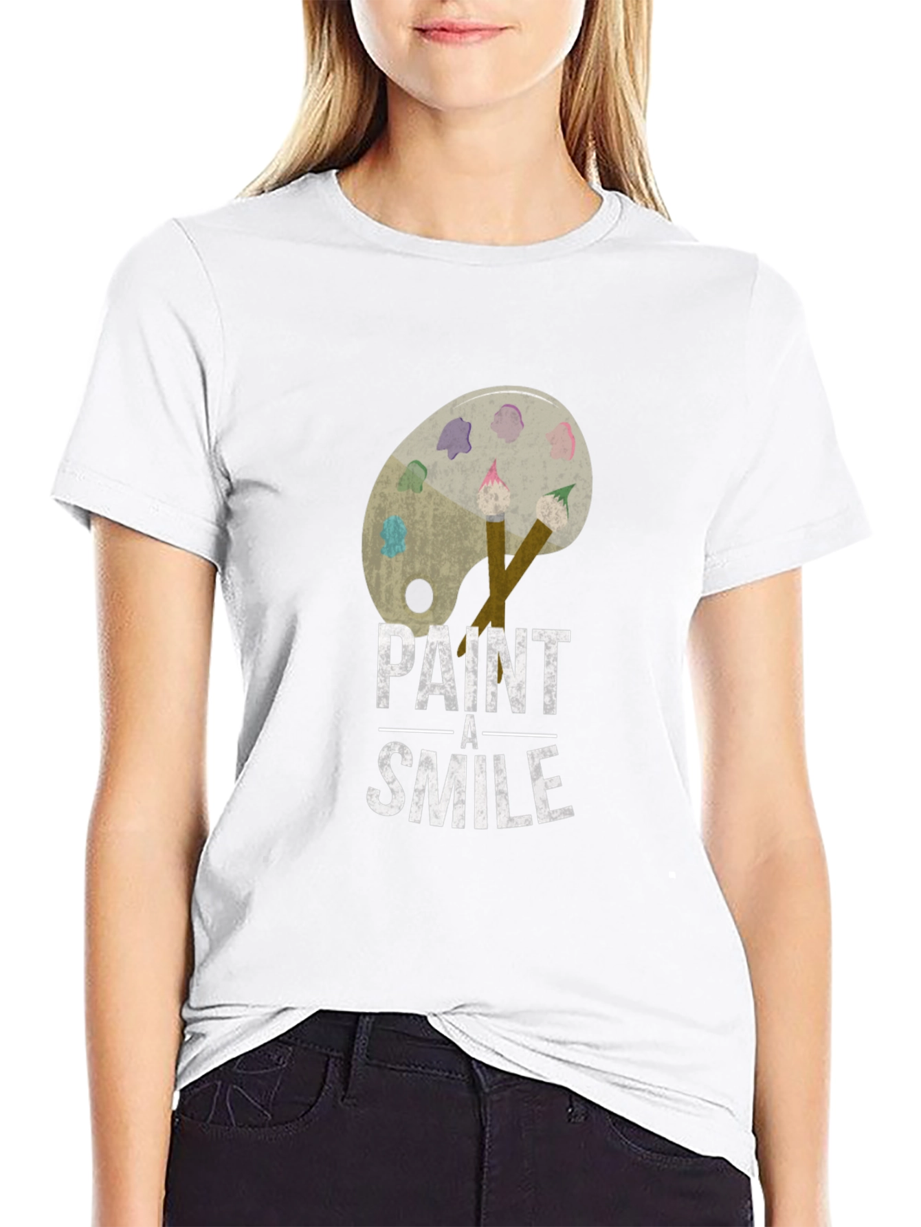Paint a Smile Graphic Tee - Artistic Comfort