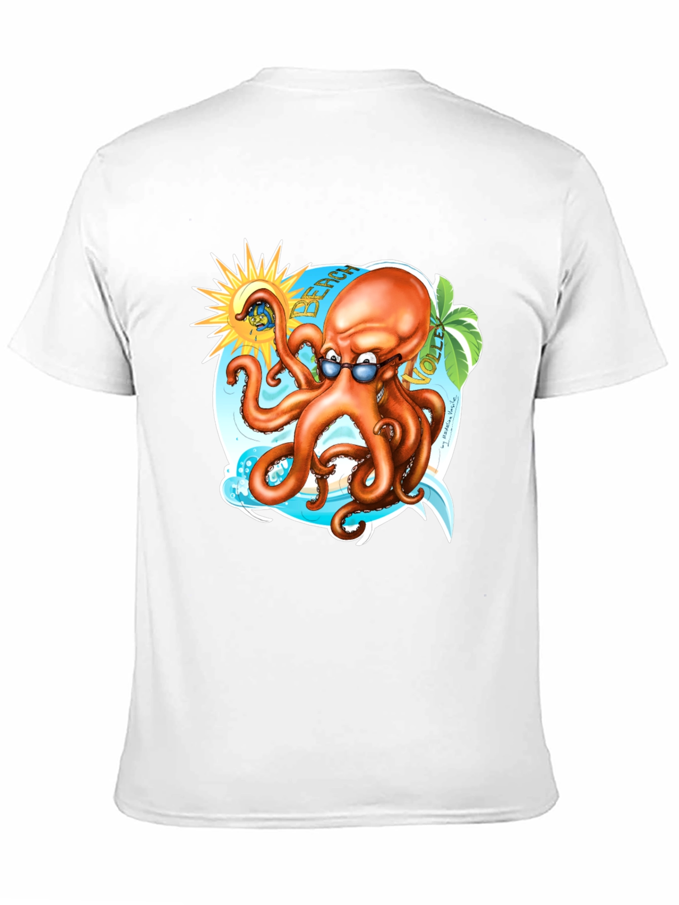 Beach Octopus Graphic Tee - Summer Fun