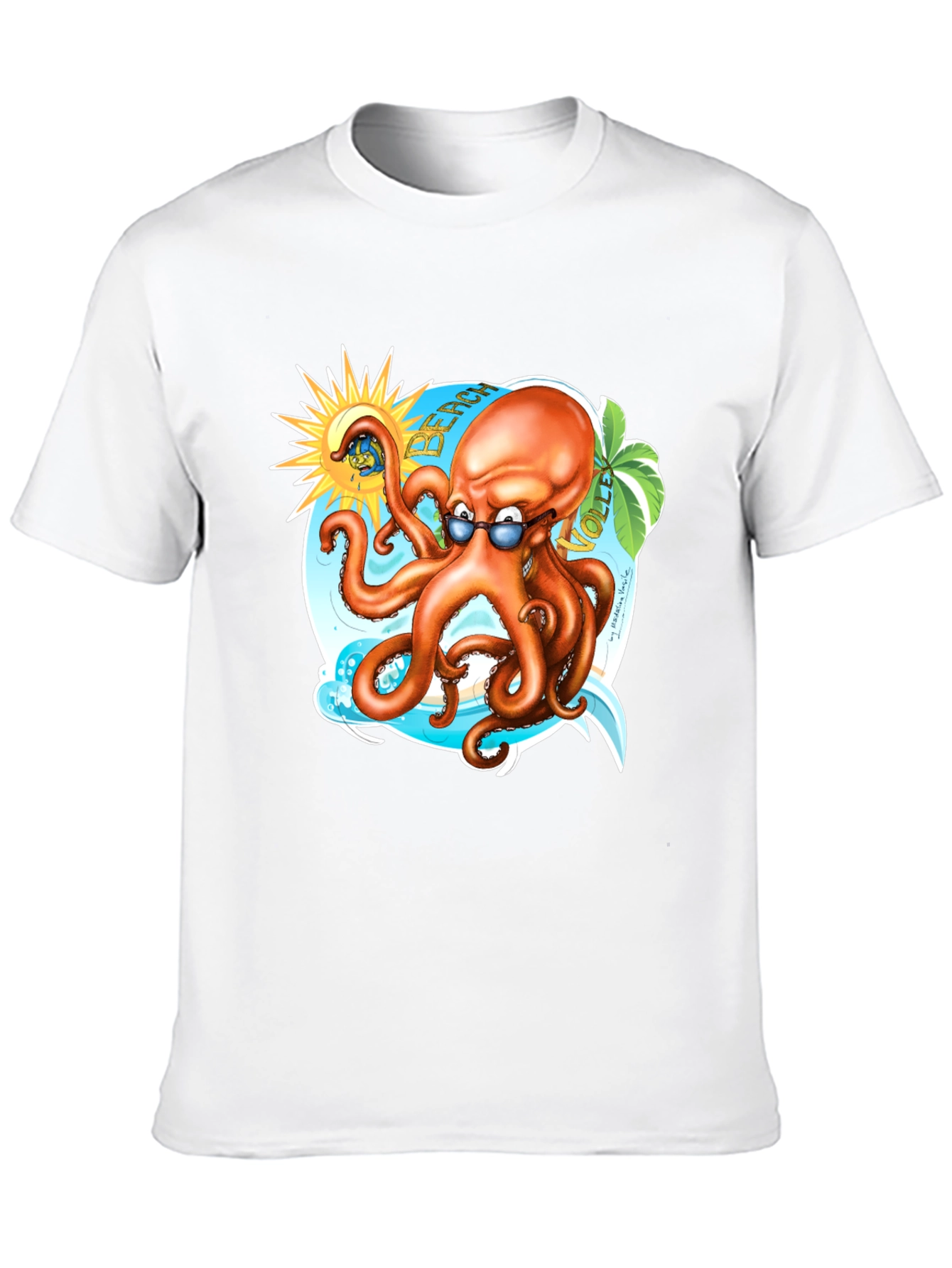 Beach Octopus Graphic Tee - Summer Fun