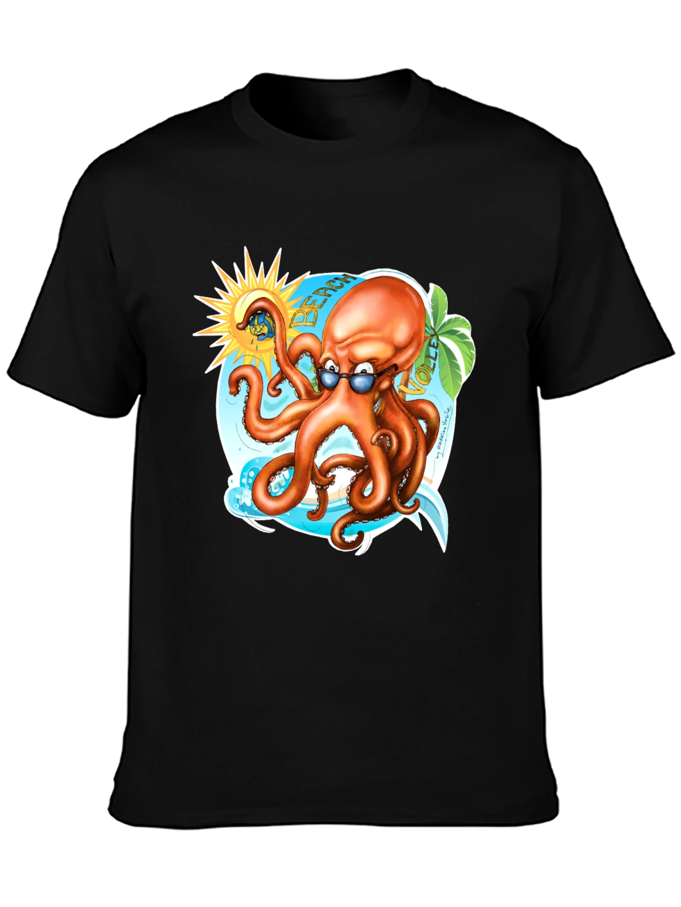Beach Octopus Graphic Tee - Summer Fun