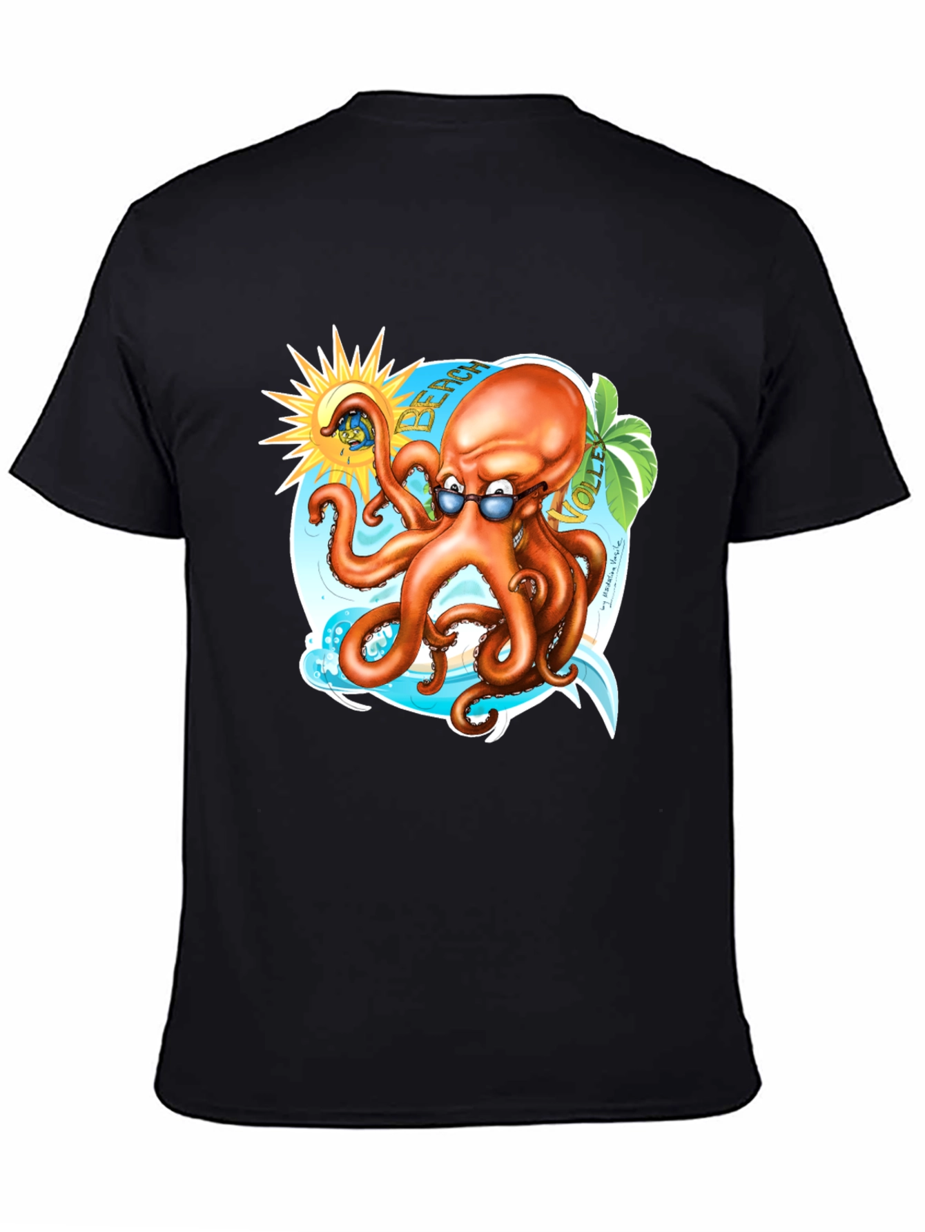 Beach Octopus Graphic Tee - Summer Fun